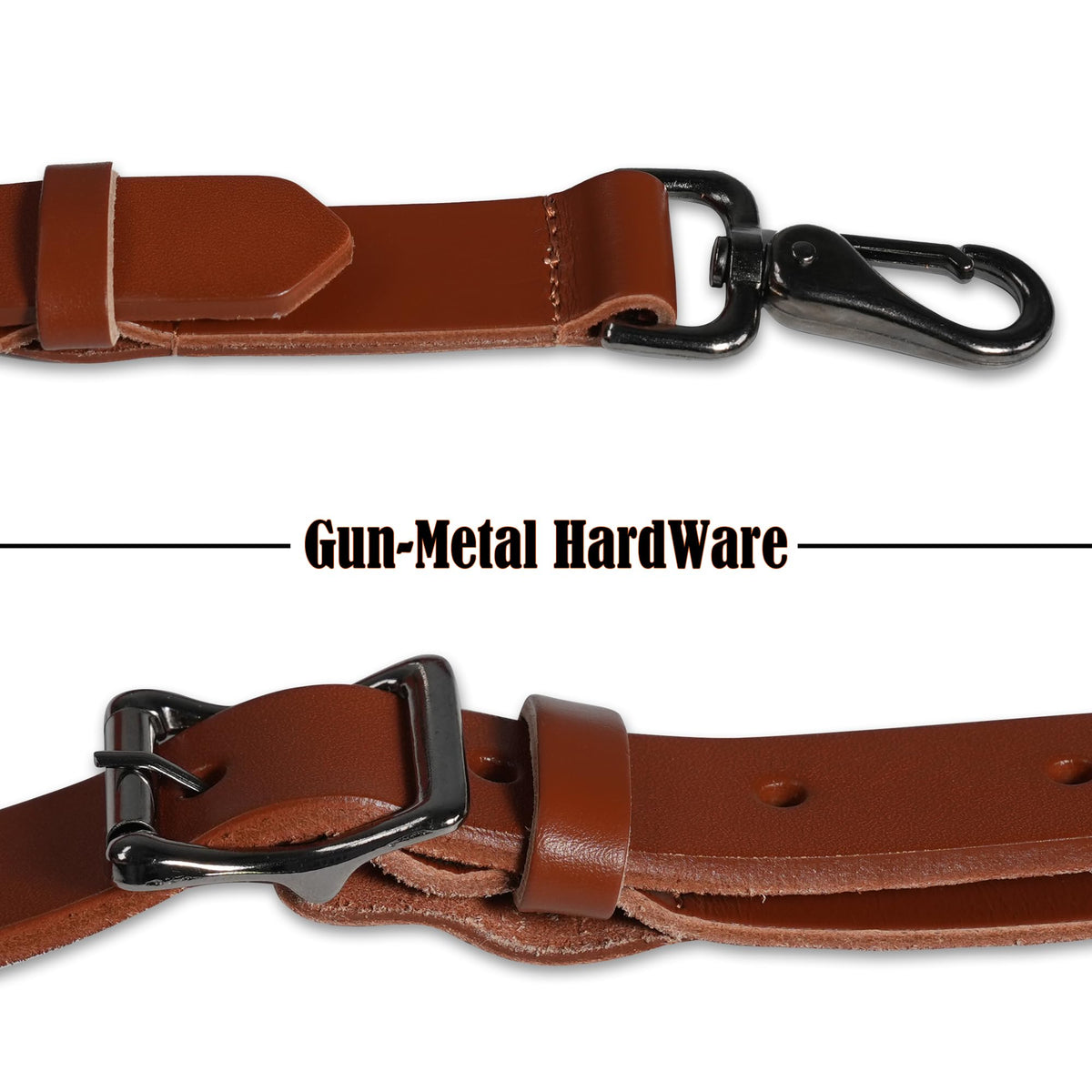 WELKINLAND Top-Grain Buffalo Leather Suspenders, Vintage Suspenders, Brown Leather Suspenders, Heavy Duty, Western Style