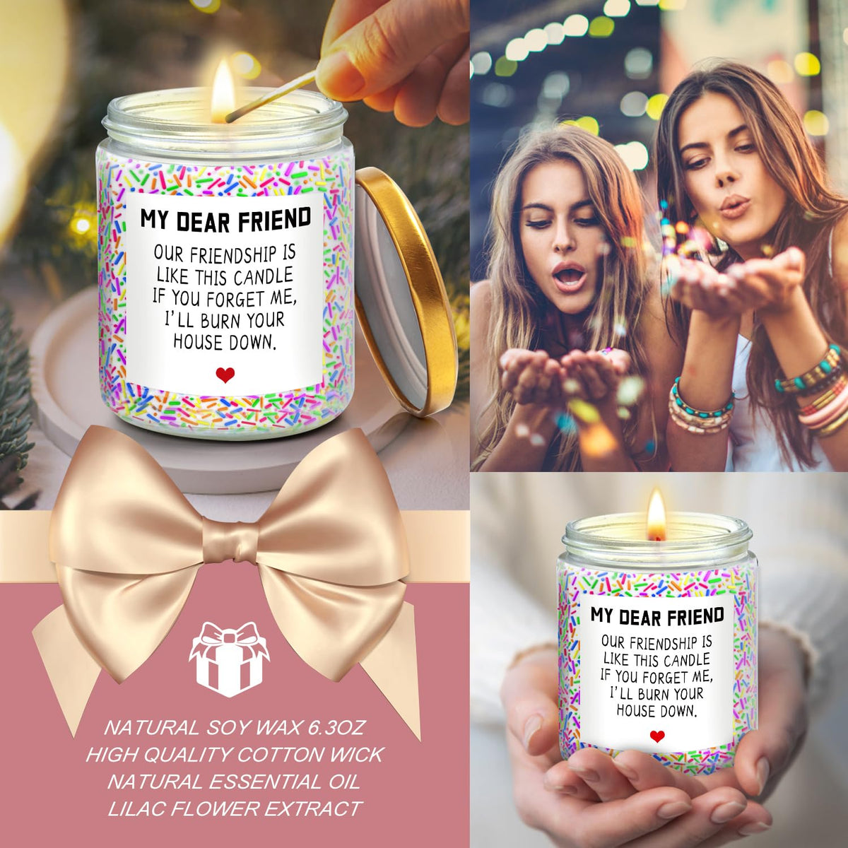 Birthday Gifts for Women Best Friends,Friendship Gifts for Women Her BFF Female Friends Bestie Sister Gift Basket from Sister Lavender Scented Candles 12oz Tumbler