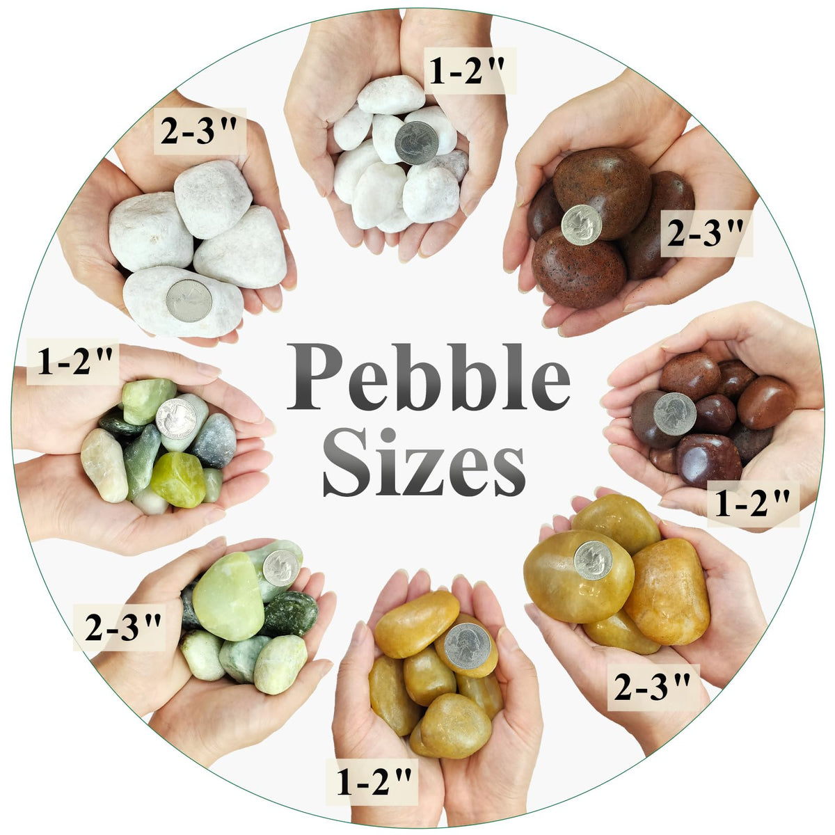 FANTIAN 5 lbs Red River Rocks, 2-3 Inch Large Pebbles for Indoor Plants, Decorative Rocks Stones for Landscaping, Vases, Aquariums, Fountains, Pathways, Backyard and Garden