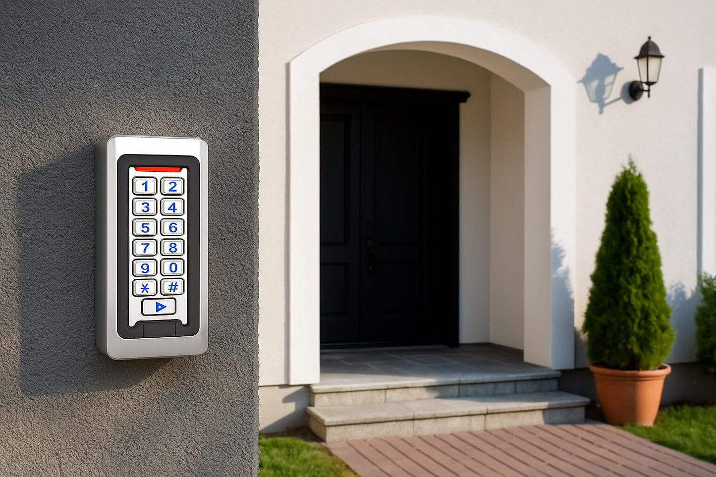 Door Access Control Keypad, Stainless Steel Outdoor IP68 Waterproof, 2000 Users, Wiegand 26-bit Input / Output, Tuya App Remote Control, RFID Card & PIN Code Entry, Doorbell Button