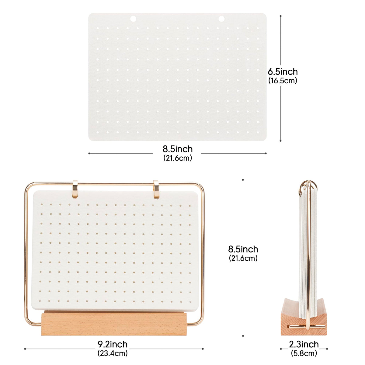 PACMAXI Display Organizers, Brooch Holder, Enamel Pin Pages for Store 180+ Pins, Collection Storage Calendar Wooden Stand With 6 Pages (Not Include Any Accessories) (White)
