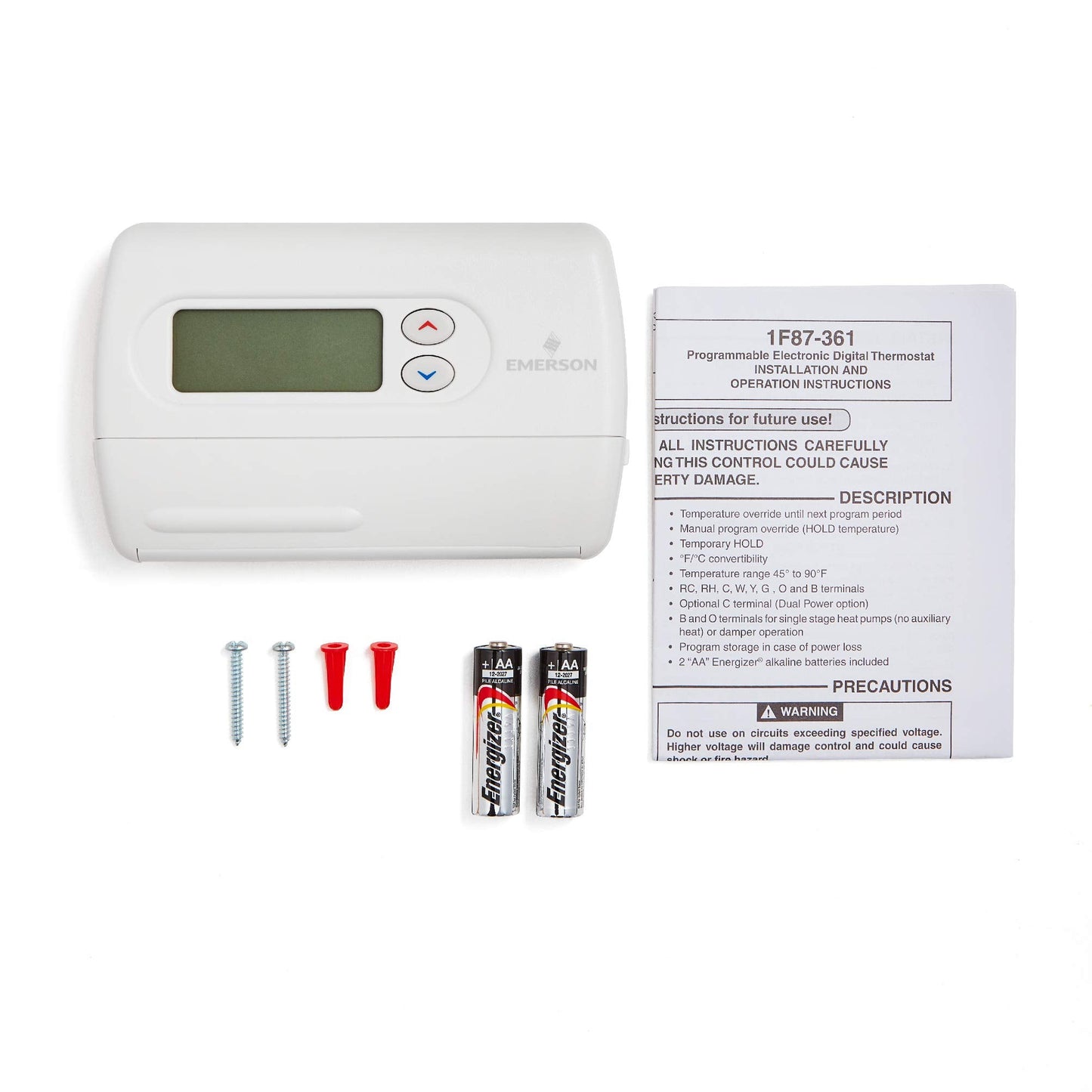 Emerson Thermostats Emerson 1F87-361 7 Day Programmable Thermostat for Single-Stage Systems