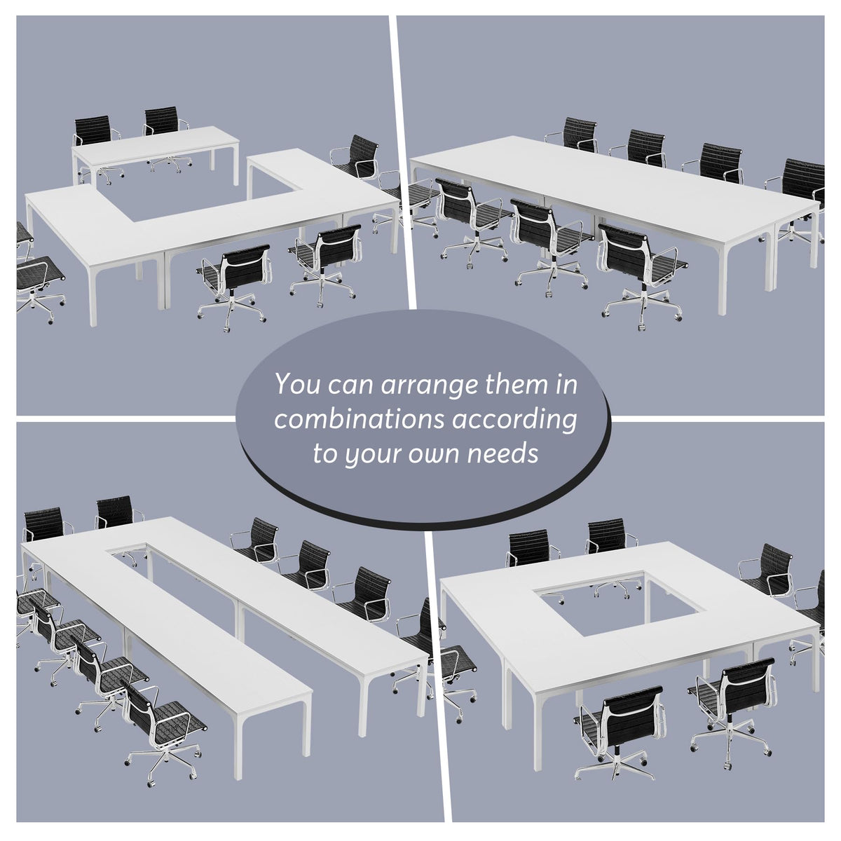 Tribesigns 6.5 FT Conference Room Table, 78.74" W x 27.56" D Large Office Conference Table, Modern Seminar Meeting Table Desk for Boardroom, Meeting Room (1, White)