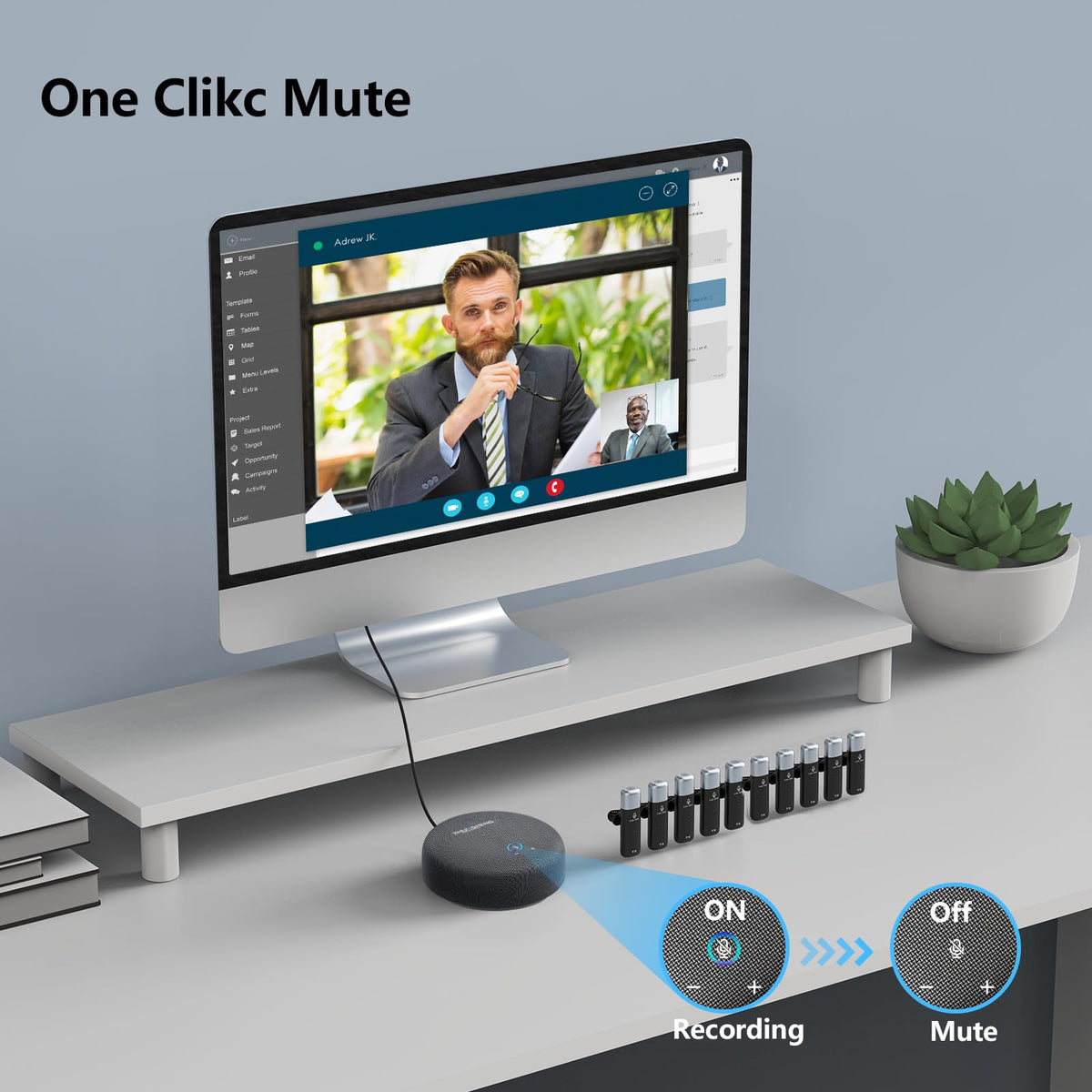 ZHUOSHENG Conference Speaker and Microphone, USB Sperakerphone with 10 AI Mics, 360° 66Ft Voice Pickup, Noise Reduction and Echo Cancellation for 10 People, Compatible with Multi-Leading Platforms