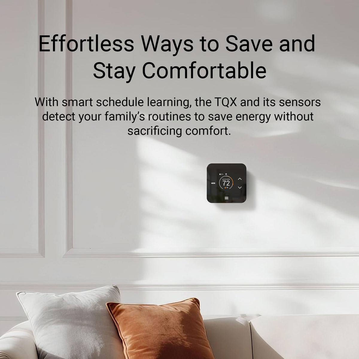 Lux TQX Thermostat with Remote Sensor, WiFi Thermostat Works with Matter, Alexa, Apple Home, Google, App & Voice Control, Programmable Smart Thermostat, C-Wire and wall Plates Included