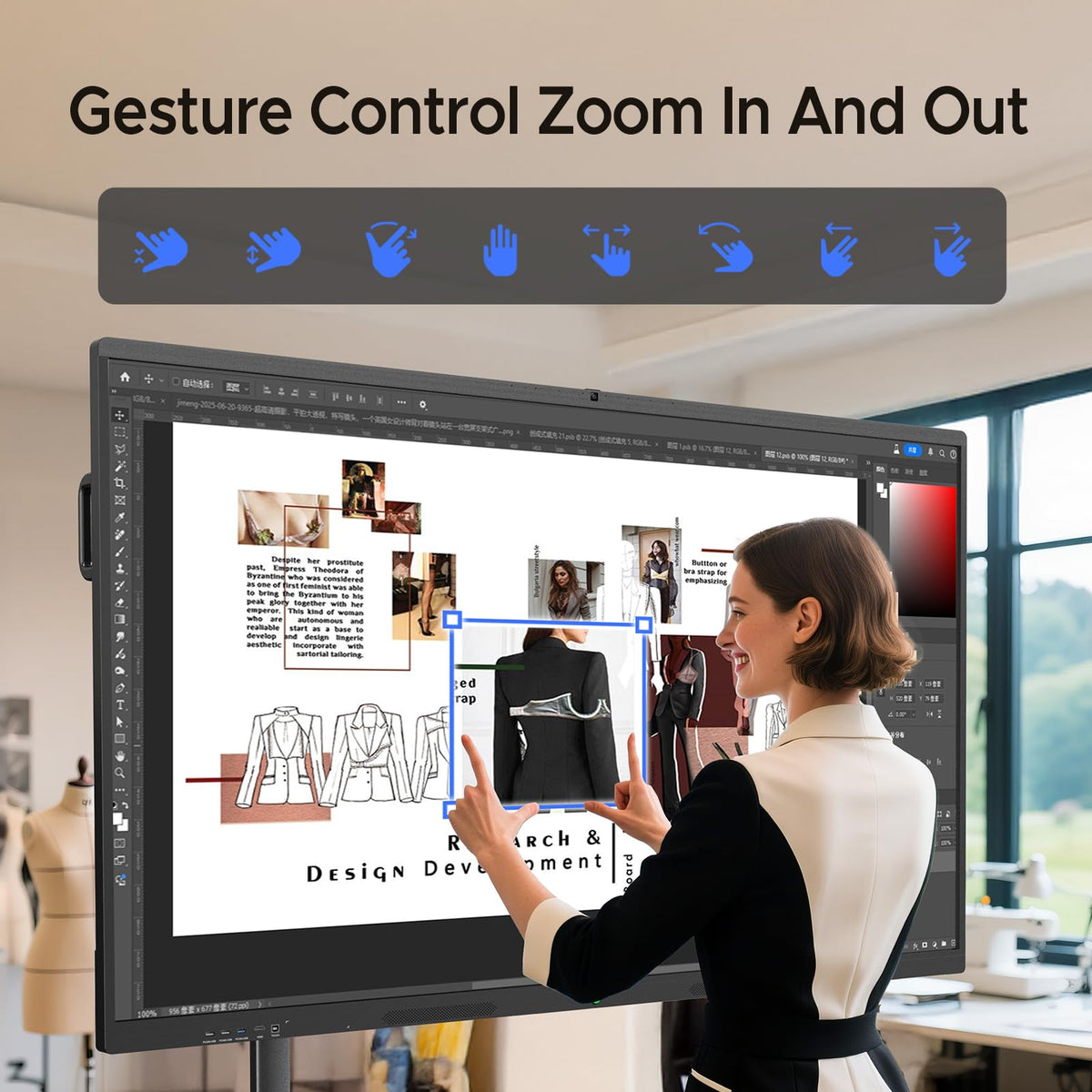 MWE 55'' Smart Board,Electronic Interactive White Board with 4K Touchscreen Display Built in UHD Camera Open App Ecosystem Digital Whiteboard for Business Office Classroom Home (Wall-Mounted,55'')