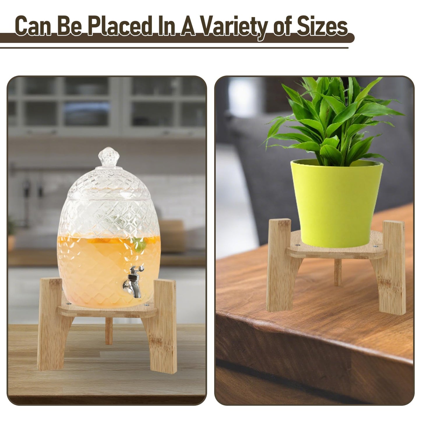 Drink Dispenser Stand,Fit Max 6.5 Inch Diameter, Wooden Frame with Screwdriver and Beverage Labels, Easy to Assemble, Multi-Purpose