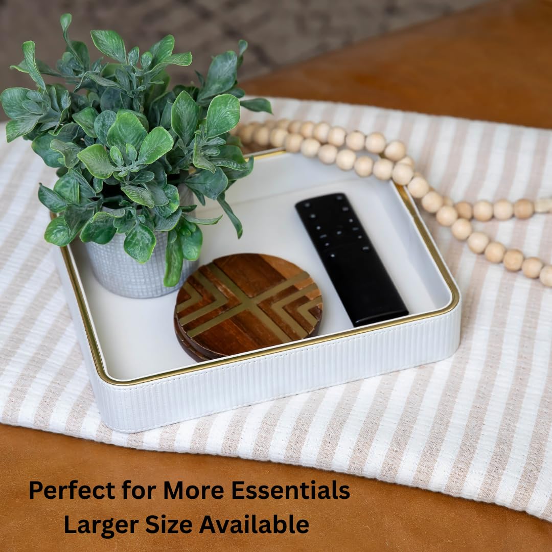 Small Night Stand Organizer Nightstand Tray Bedside Table Organizer Women| Dresser Trays for Bedroom Leather Valet Trinket Tray Catch All| Purse Bowl for Women| Desk Trays