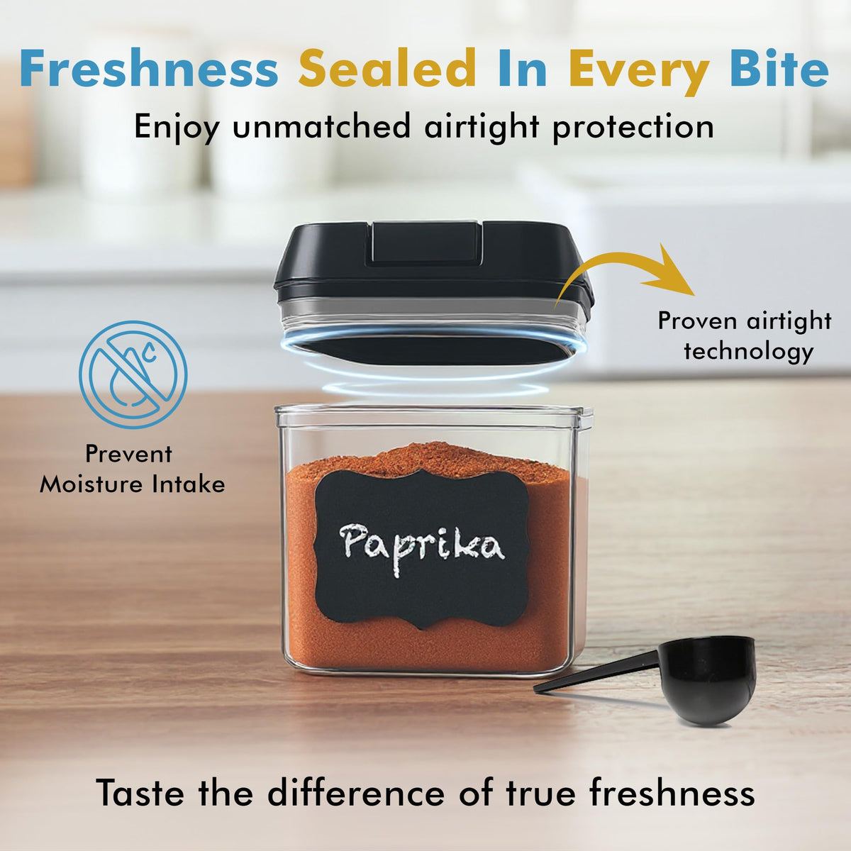 Shazo 9 PC Airtight Food Storage Containers - BPA Free Clear Plastic Snack & Spice Containers with Easy Lock Lids - Kitchen and Pantry Organization for Herbs, Coffee, Tea - 0.5L / 2.1 Cups