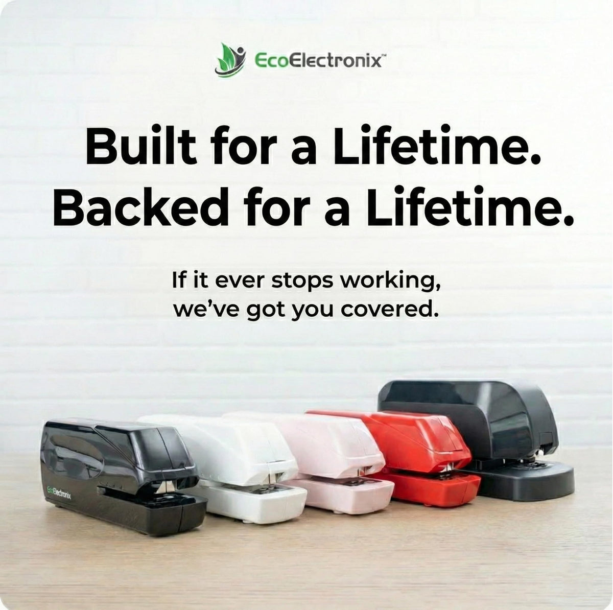 EcoElectronix Portable Stapler Bundle - 30 Sheet Capacity, Quiet Operation, Jam-Free and Easy Reload - AC Adapter/Battery Powered
