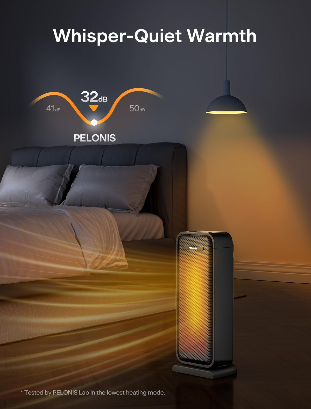 Pelonis 1500w Electric Space Heater for Indoor Use with Thermostat, Oscillation and Remote – Portable Ceramic Heater for Bedroom, Home and for Office Under Desk