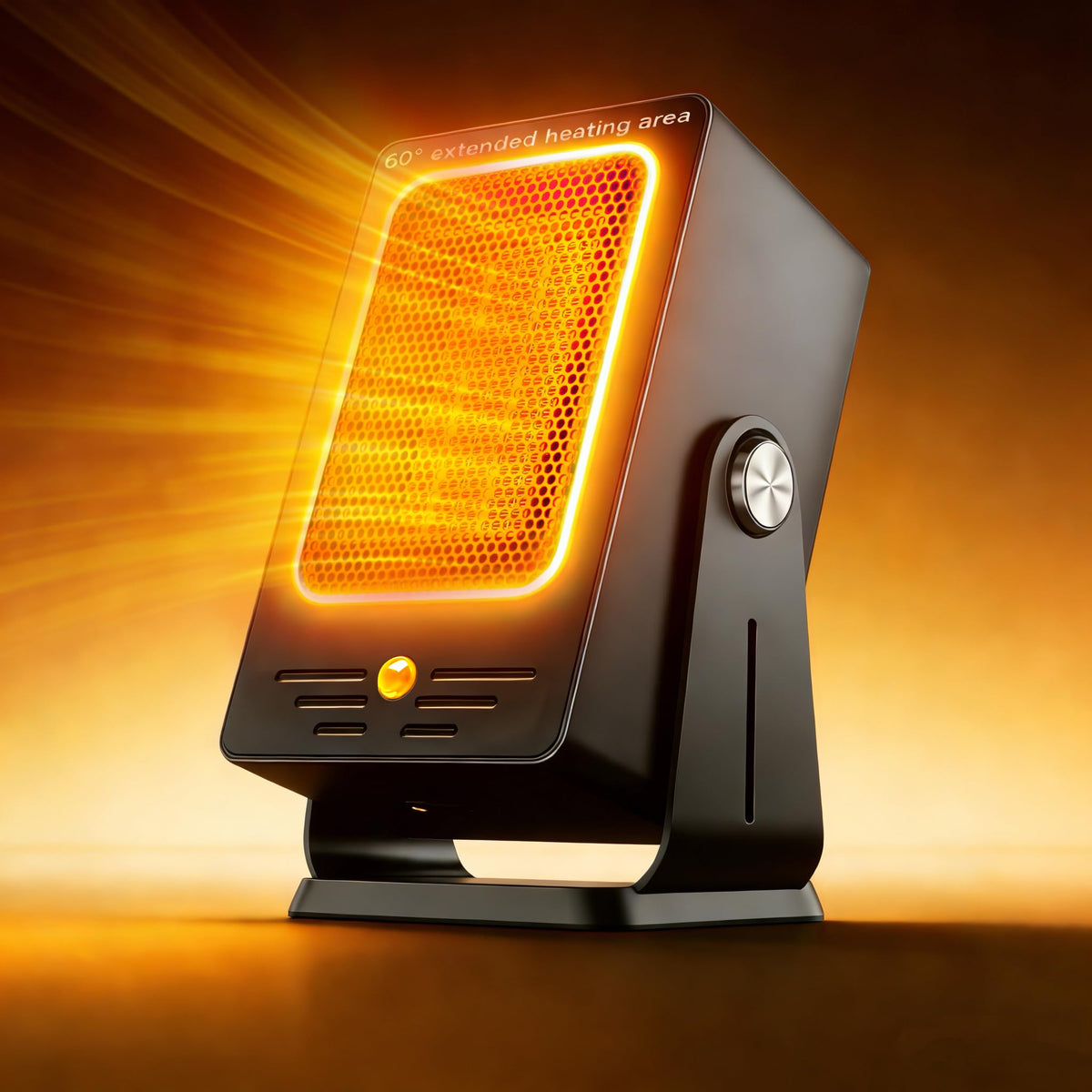 Verminget Space Heater for Indoor Use,Desktop Small PTC Heater with 2s Fast Heating,Tip-Over&Overheat Protection,60°Adjustable Angle Portable Personal Electric Heater for Office,Bedroom,Garage,Dorm