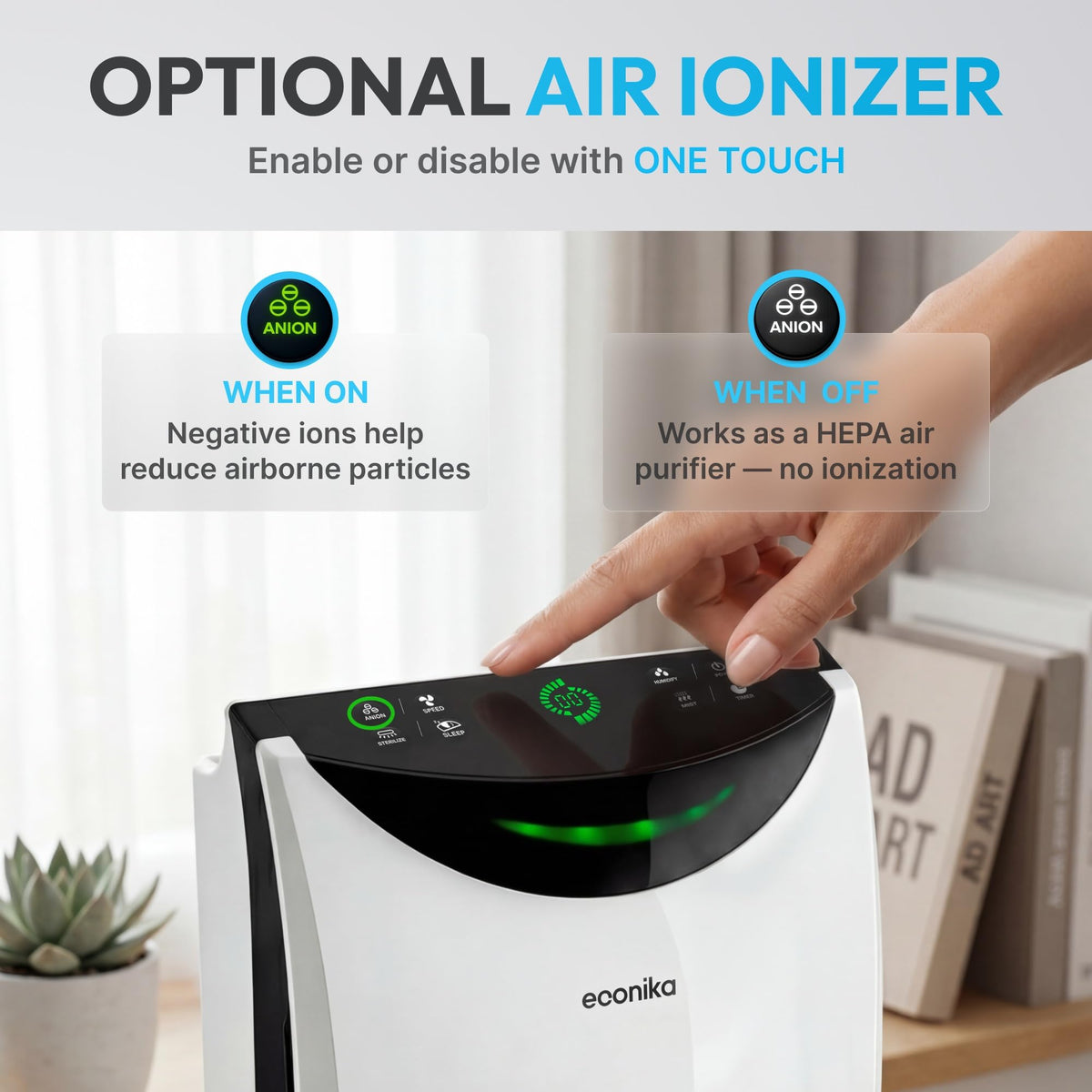 4 in 1 Humidifier and Air Purifier in One Large Room HEPA Air Purifier Humidifier Combo with UV Light, Whole House Large Room Cleaner Up to 1,035 Sq Ft