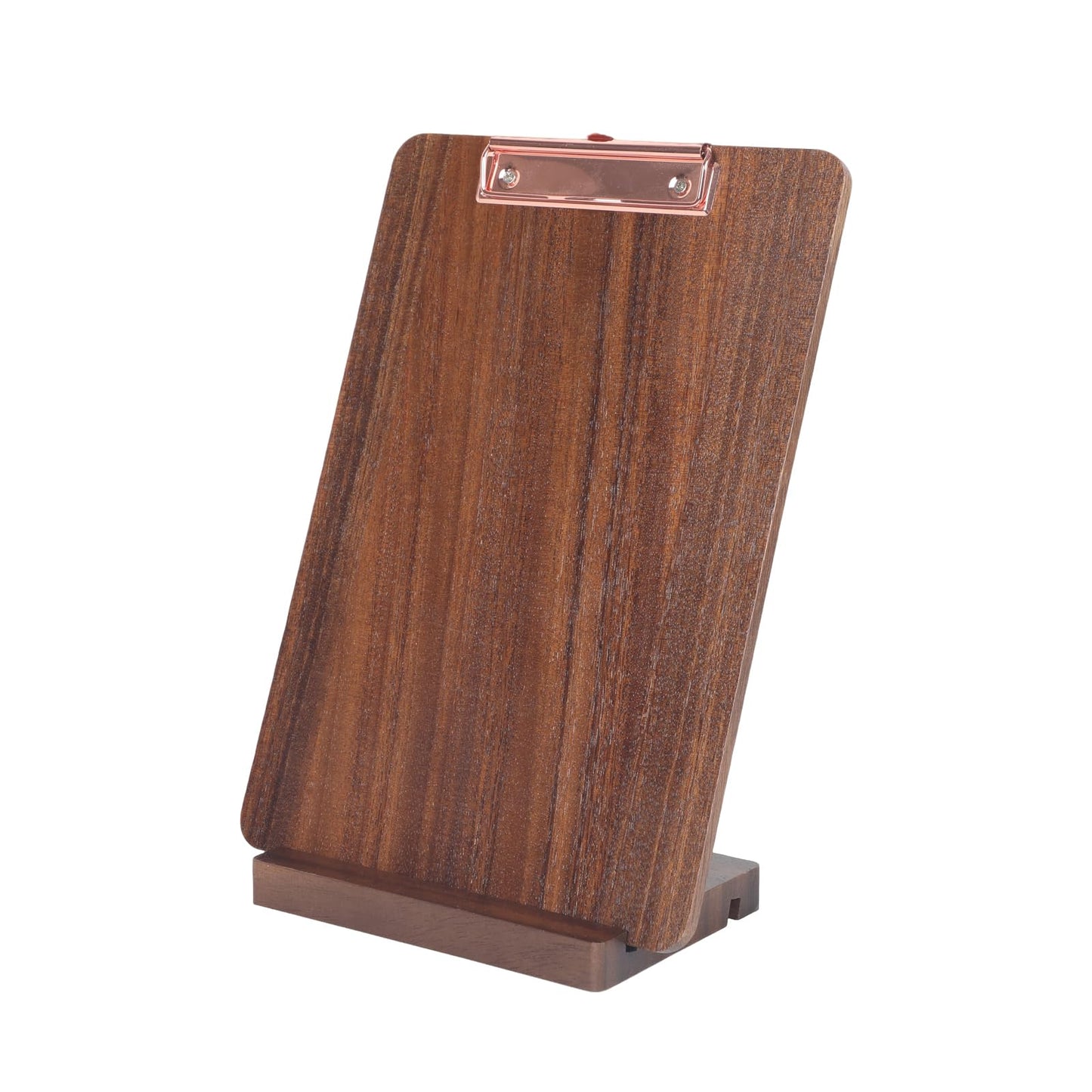 Reaeng Wood Clipboard with Stand, Walnut Solid Wood Clipboard 12.6×8.7", Classroom Essentials & Teacher Gifts, Desk Clipboard Holder for Office & Home