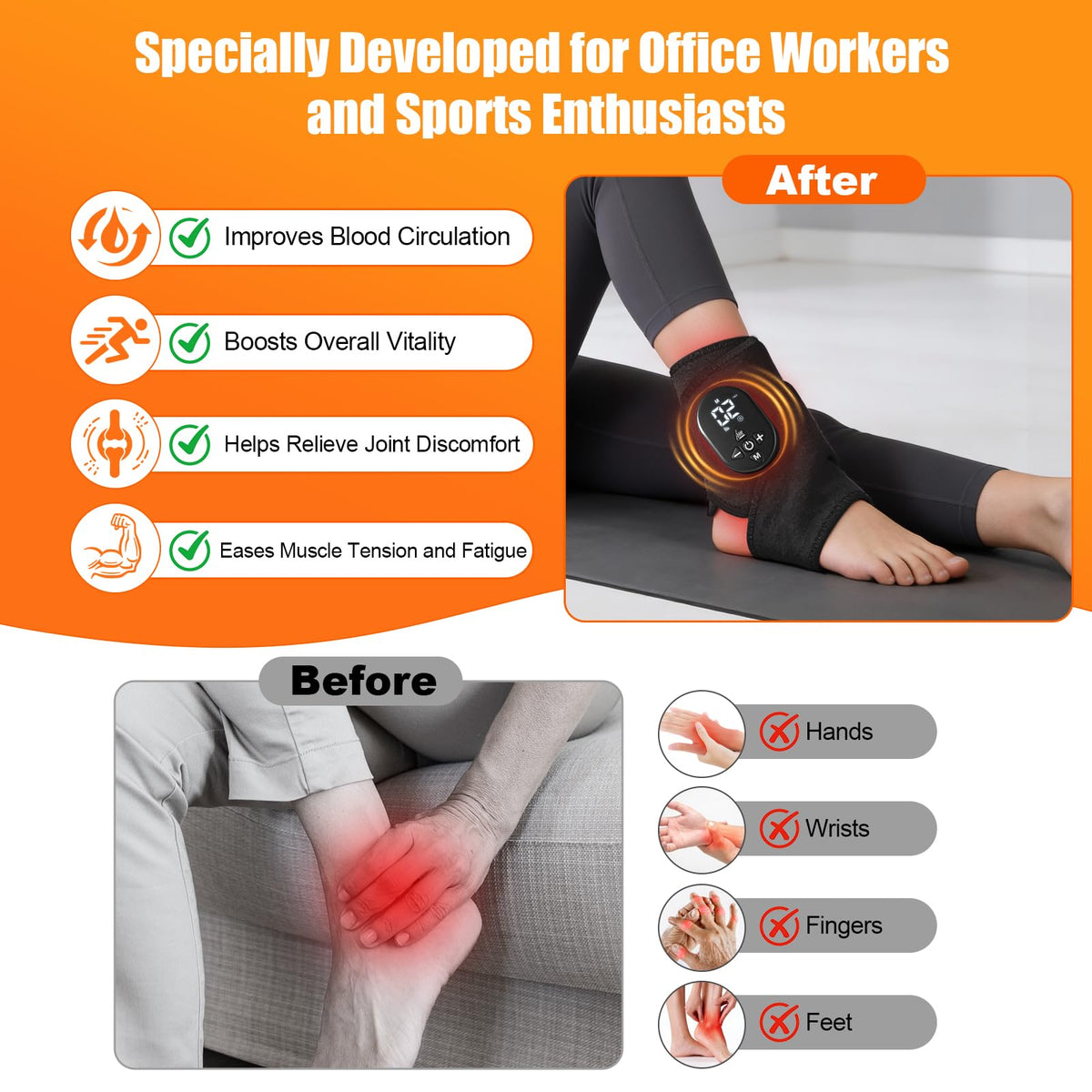 Laokiiy Foot Massager for Neuropathy, with Red Light Therapy for Feet & Ankle, Infrared Neuropathy Triple Therapy Foot Massager with Heat, 8 Massage Modes, 20 Intensity Levels, Body Massager1pack