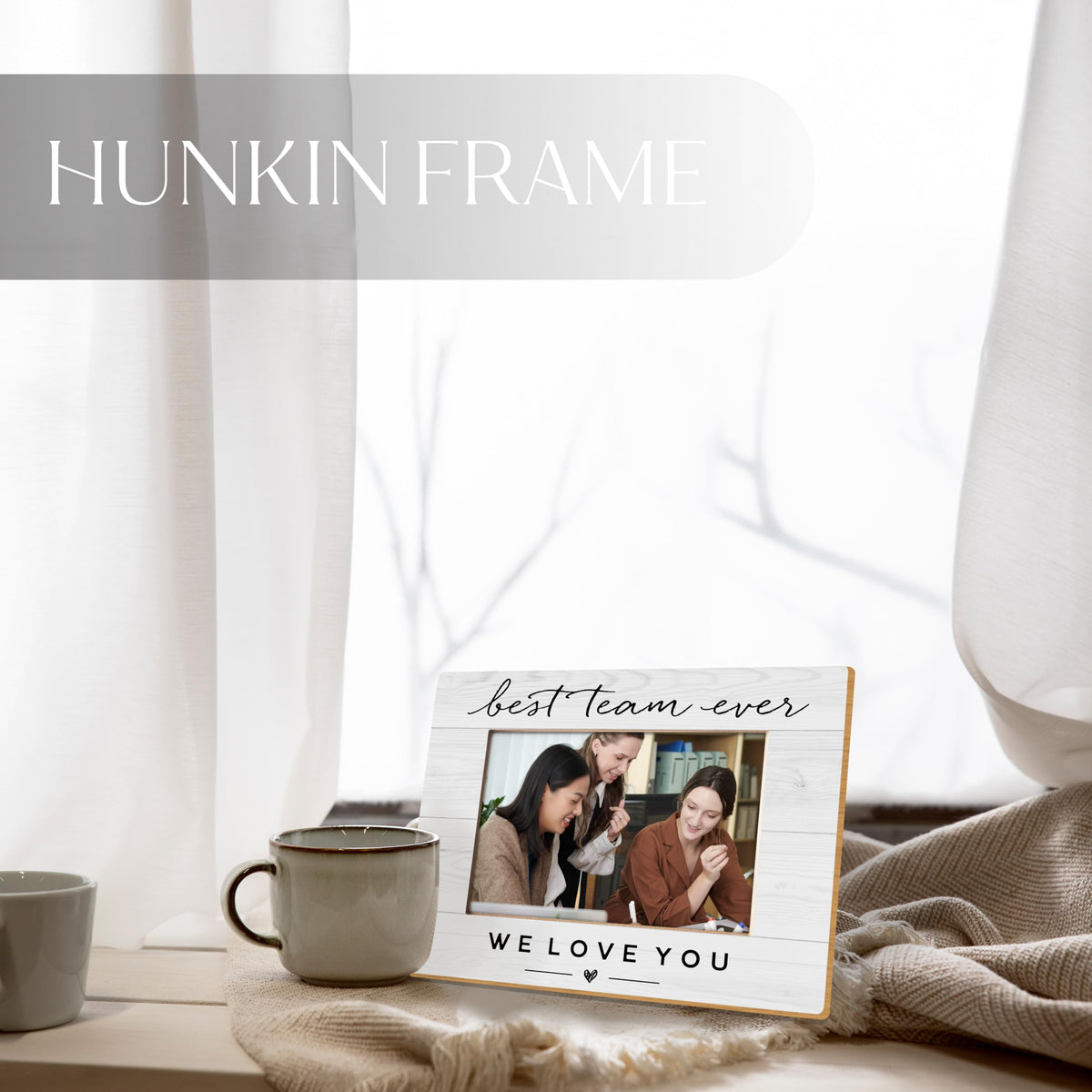 HUKINE Best Team Ever Gift Frame 5x7, Best Team Gifts for Coworkers Employees, Teams Appreciation Gifts Picture Photo Frames for Tabletop Desk Decor