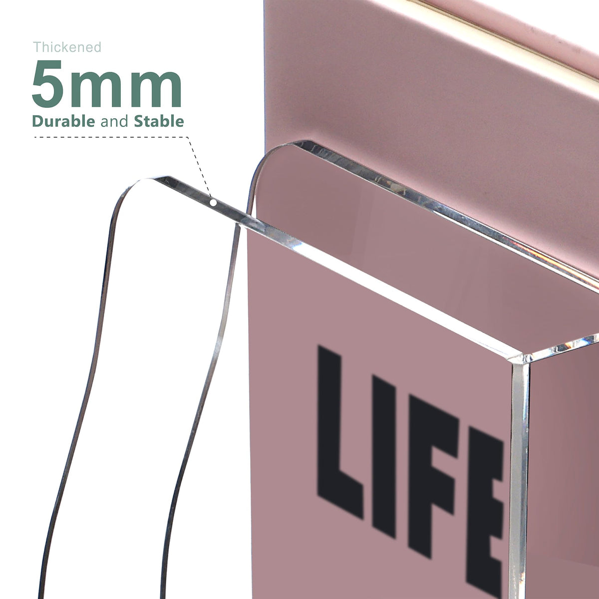 SANRUI Acrylic Desk Organizers, Clear Magazine File Holder, 5 Vertical Compartments A4 Folder Binder Holders Sorter, Office Desktop Workspace Organization Storage Rack for Office Home School