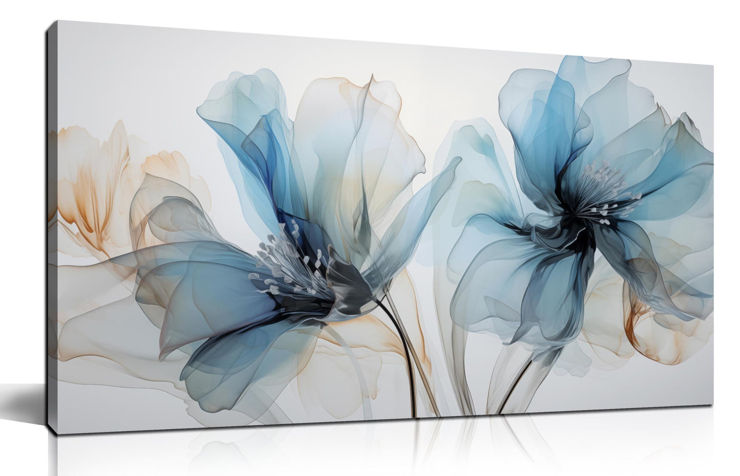 LAOTOART Flower Pictures Wall Decor For Bedroom Blue Canvas Wall Art For Office Women Modern Canvas Wall Art For Living Room Size 20 x 40 Inch