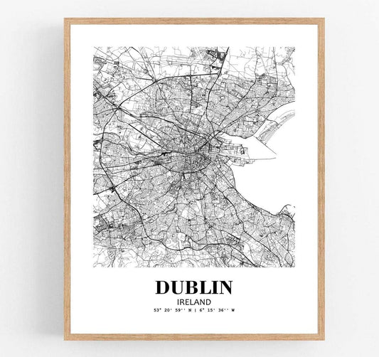 Eleville 8X10 Unframed Dublin Ireland City View Abstract Road Modern Map Art Print Poster Wall Office Home Decor Minimalist Line Art Hometown Housewarming wgn312