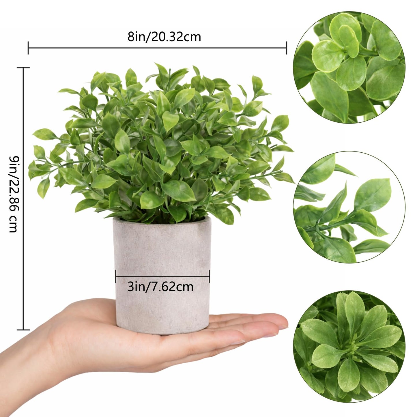 NyxGarden Small Plants Decor-Set of 3 Mini Artificial Plants, Lifelike Potted Greenery for Bathroom, Desk & Shelf Decor, No Maintenance Fake Plants for Home & Office Styling