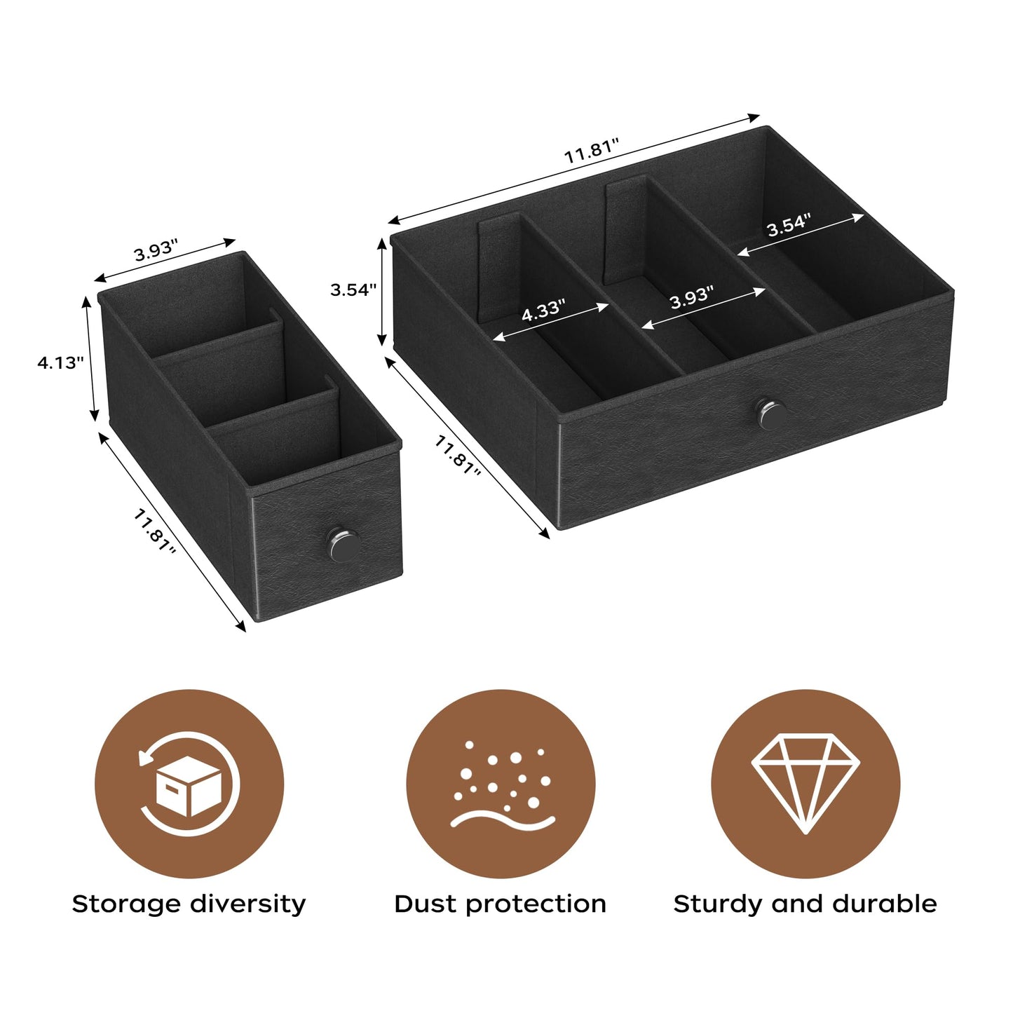 Homeiju Coffee Pod Drawers - K Cup Organizer, Nespresso Pods Holder with Mug Rack, Coffee Holder for Countertop, 52 Capacity Pods, Suitable for Kitchens, Offices and Coffee Bars(Brown)