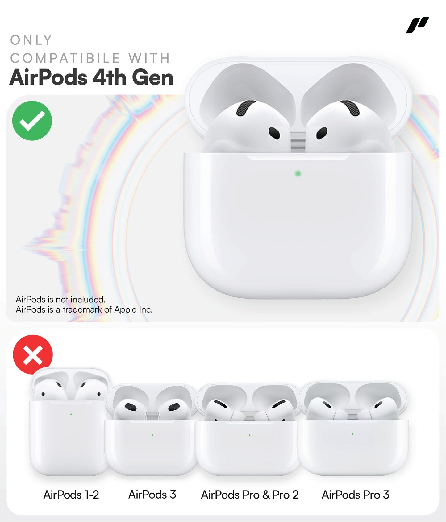 Proof Labs for AirPods 4 Case with Lock - Tough AirPods 4th Generation Case Cover with Carabiner, Rugged Protection and Hard Protective Shell (Black, AirPods 4th Gen)