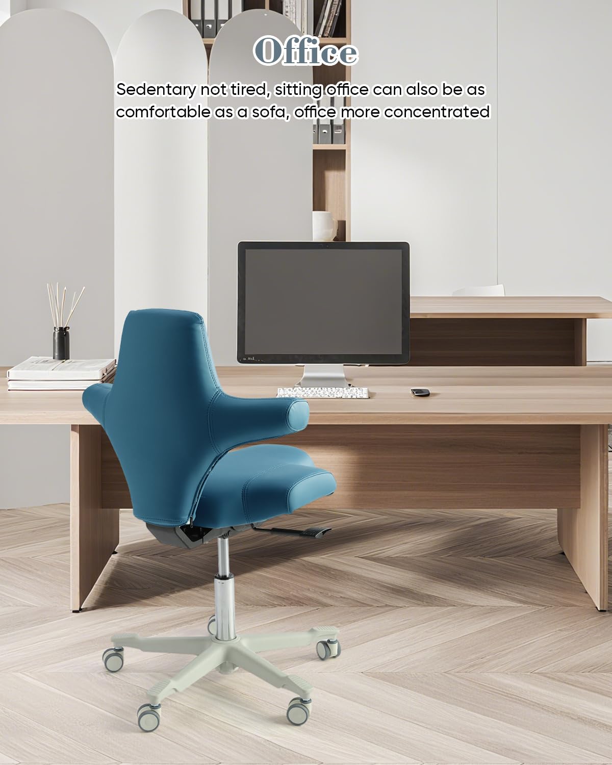 LIMKOMES Ergonomic Desk Chair with Multi-Functional Sitting Posture, Executive Chairs for Home Office Comfortable Lumbar Support (Blue)