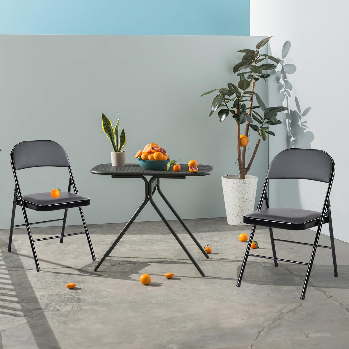 Sweetcrispy Folding Chair 12 Pack, Leather Padded Folding Chairs, Sturdy Metal Foldable Chairs, Easy to Use and Store, Outdoor and Indoor, for Home, Office, Party, Comfy