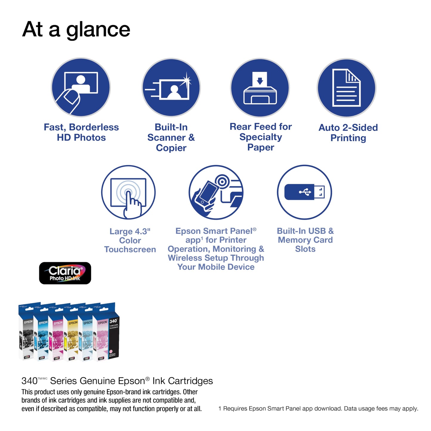 Epson Expression Photo XP-8800 Wireless Printer with 6-Color Claria Ink System, Borderless Prints up to 8.5" x 11", Fast Printing, 4.3" Color Touchscreen, Built-in Scanner and Copier