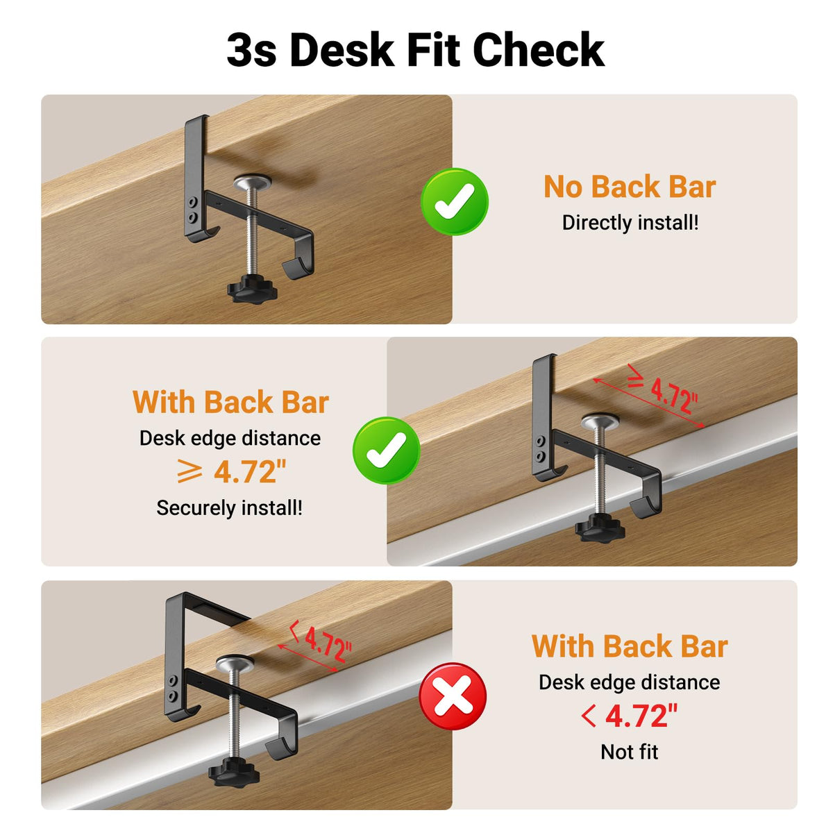 Housolution Under Desk Cable Management Tray, 36'' Longer Cord Management Under Desk, Premium Fabric Cable Storage Organizer, No Drilling Clamp/Screw Mount Cord Organization Tray for Office Home