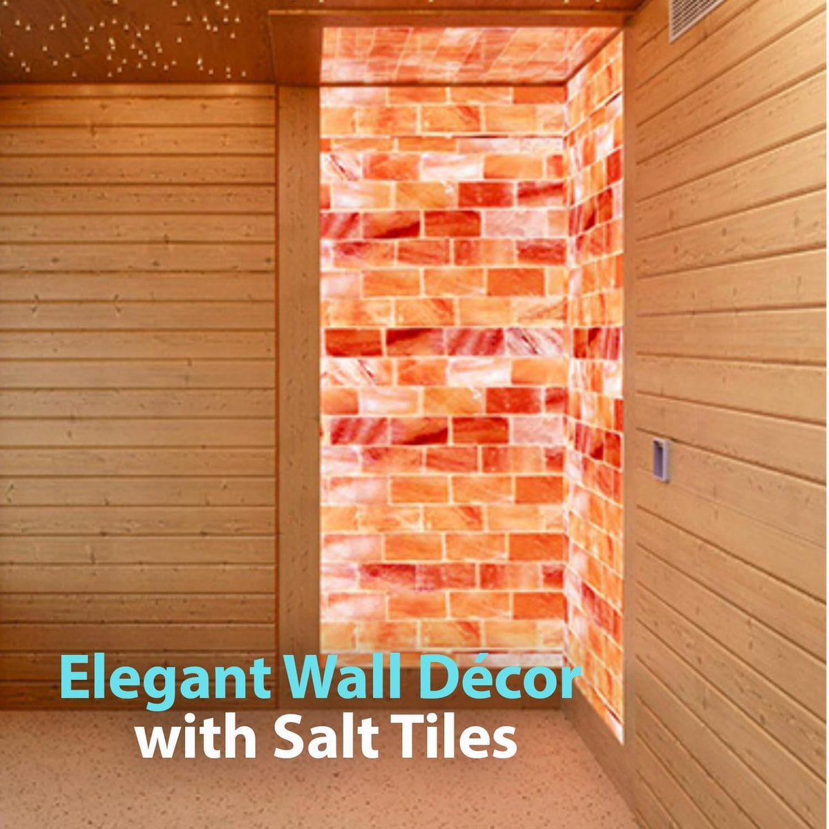 ZK Pack of 6 Himalayan Salt Tiles 8"x4"x1" – Natural Pink Salt Bricks for Sauna Walls, Salt Blocks of 2.5 lbs for Spa Rooms, Backlit Salt Walls & DIY Wellness Décor