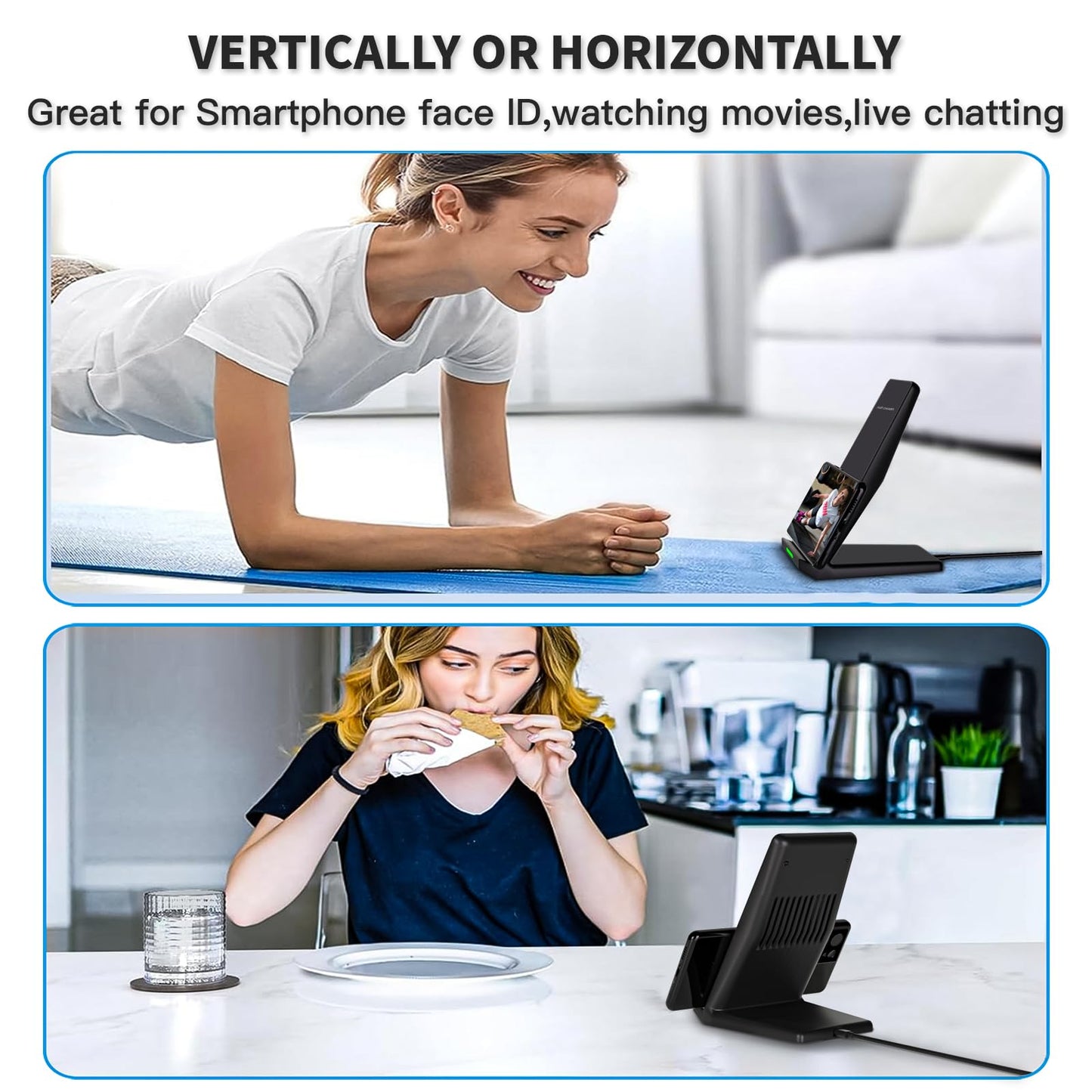 Wireless Charger Station,15W Desk Wireless Charging Stand 20W USB C Adapter for Apple iPhone 17 Pro/17/17/Air/16 Pro/16E/16 Plus/15/14/13,Samsung Galaxy S25/S24/S23/S22/Z Flip Fold/Note 20,Google etc
