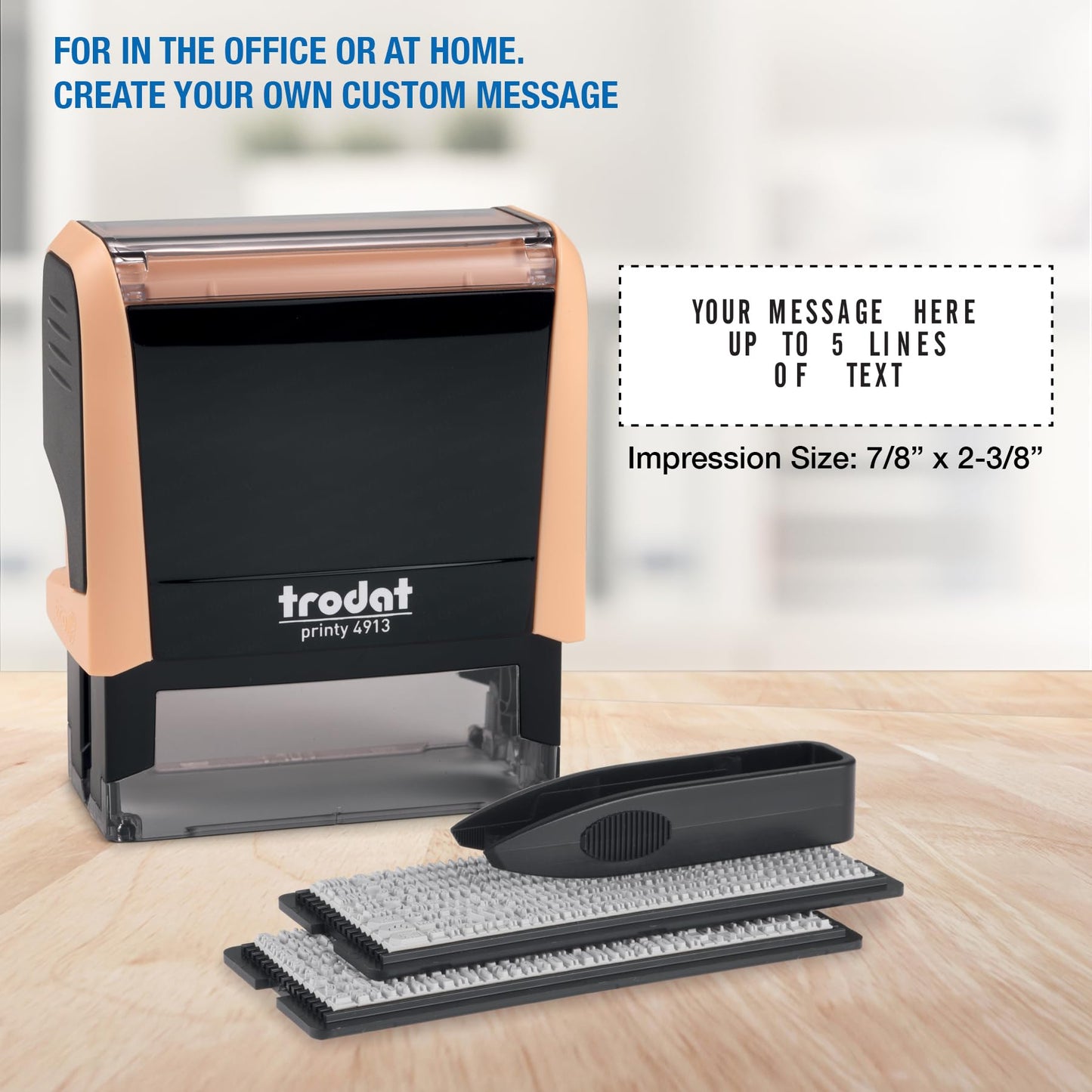 Trodat Printy 4913 Self-Inking Do It Yourself (DIY) 5 Line Personalized Custom Message Stamp with Black Ink