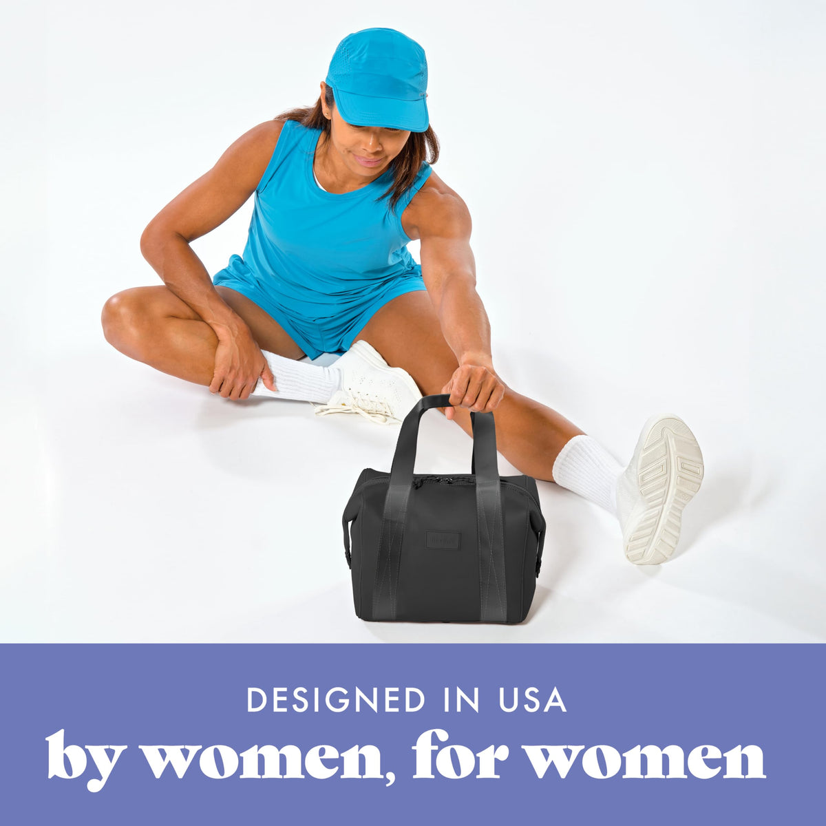 Fit & Fresh Remi Lunch Bag for Women Work – Neoprene Lunch Tote with Containers & Ice Pack, Reusable Meal Prep Lunch Box, Large Capacity, Machine Washable, Black