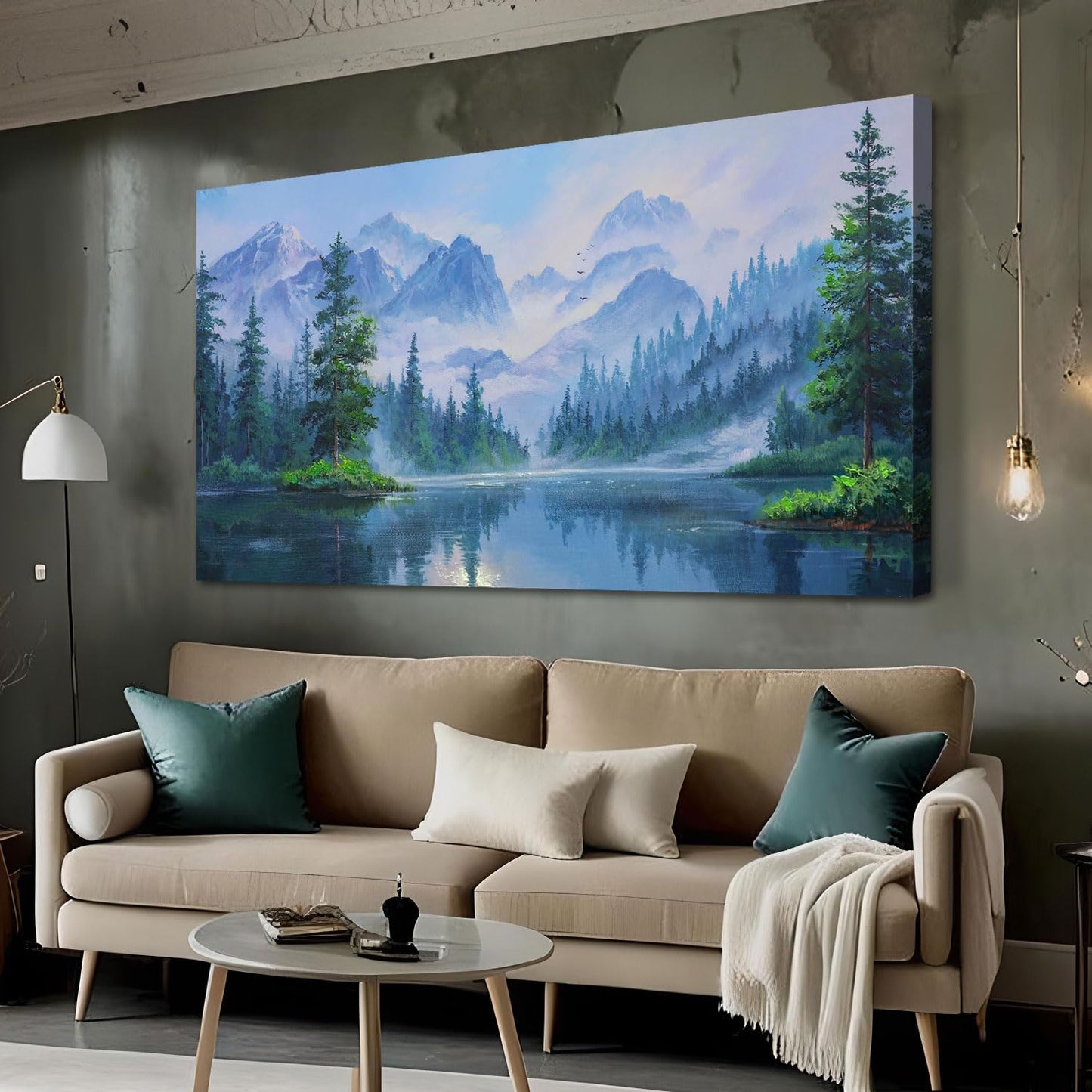 Ardemy Large Landscape Wall Art Nature Canvas Textured Forest Scenery Pictures Wall Decor Living Room Paintings Artwork Bedroom Home Office,40"x20"