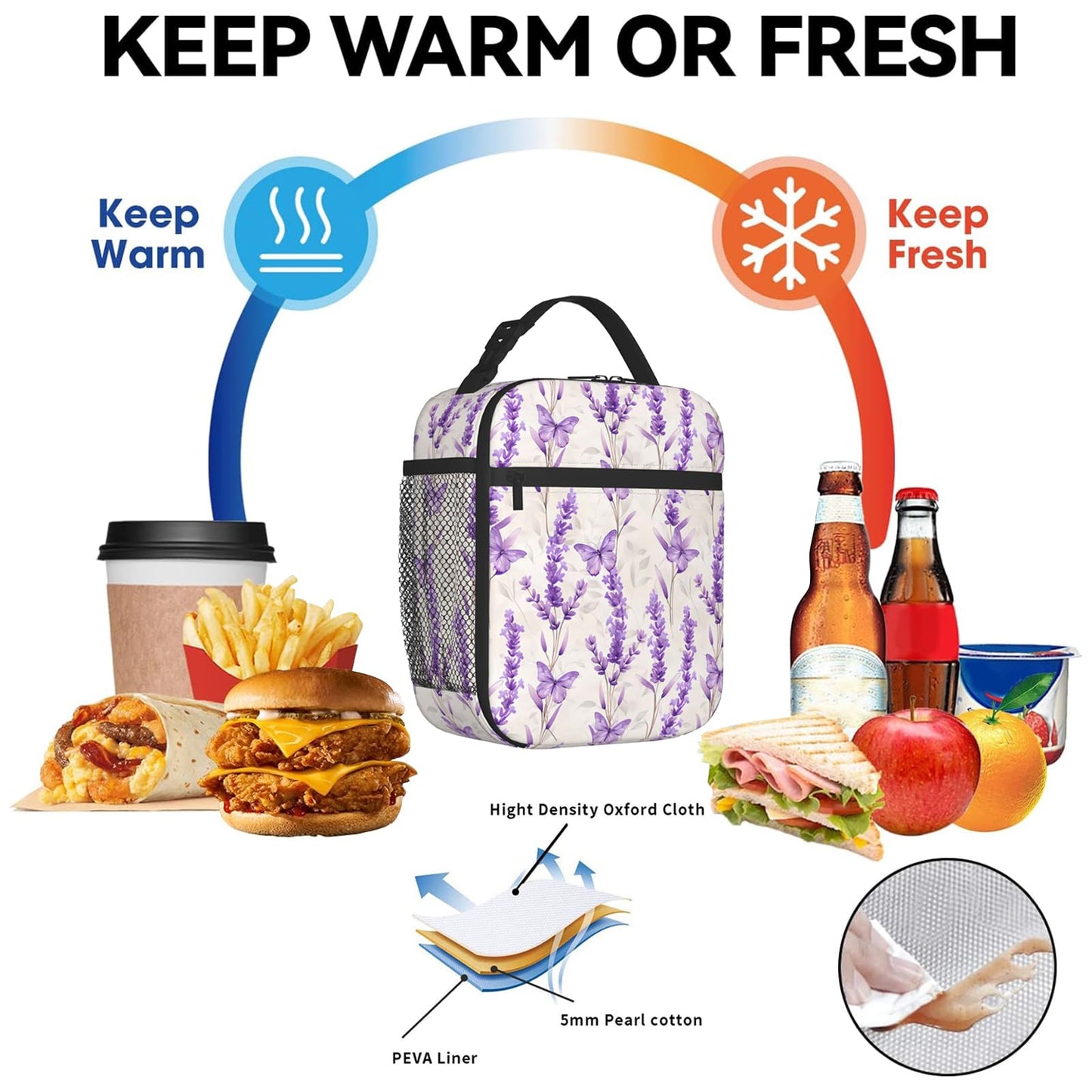 ainori Reusable Sea Turtle Lunch Box for Kids Girls Boys Women Adult, Insulated Tropical Coral and Foliage Lunch Bag,Polyester Cooler Handbags Case for School Picnic Work Travel Beach or Hiking