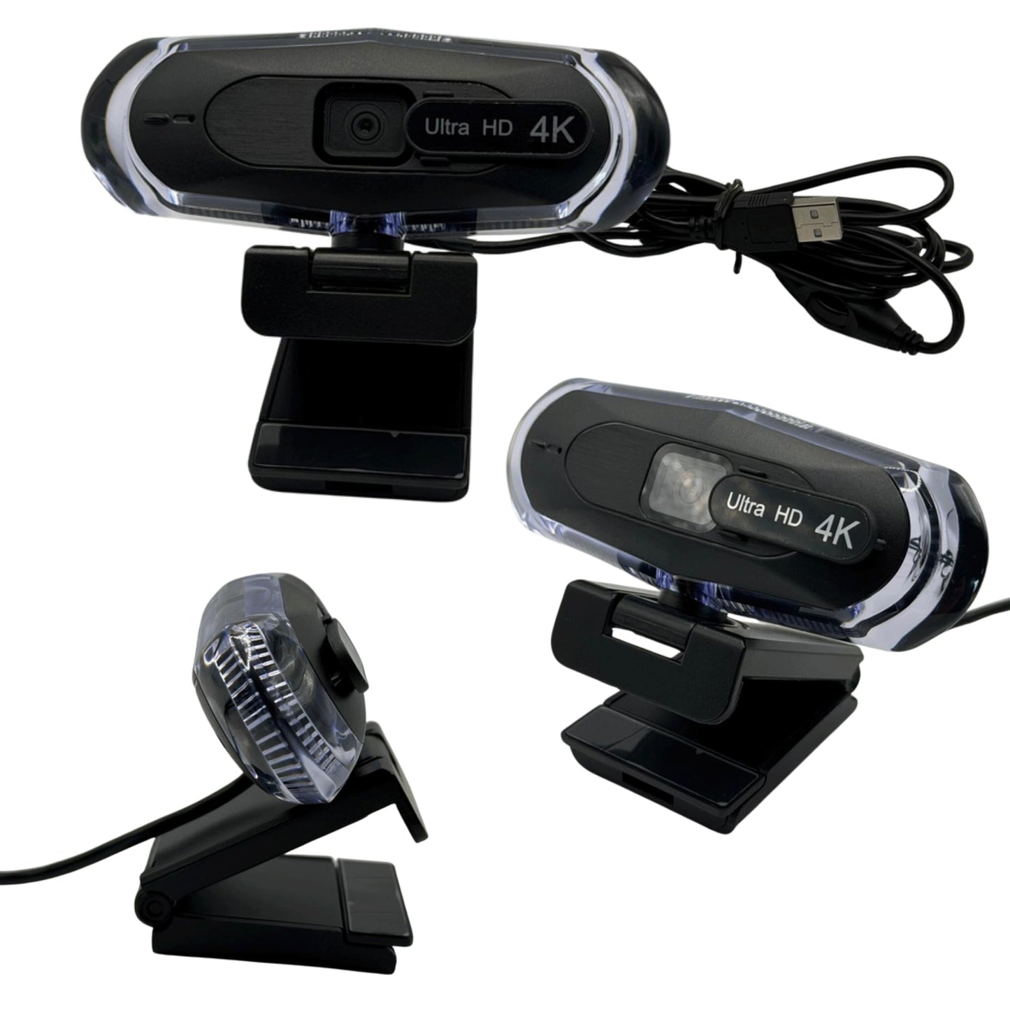 WEBDARAZ 4K Ultra HD Remote Control with Stand Webcam, LED RGB Lighting, 95-Degree Wide Angle, Auto Focus, 1080P@60FPS, Black, USB 2.0, for Video Conferencing, Desktop/Laptop