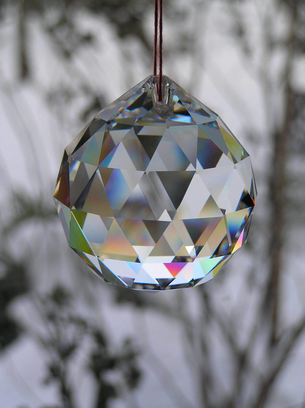 Petrichor Feng Shui Clear Crystal Hanging Ball for Good Luck & Prosperity - Home Decoration/Gifting (70MM)