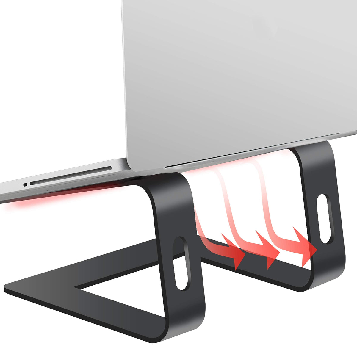 Orionstar Ergonomic Laptop Stand, Premium 5mm Aluminum Riser for 10-15.6 Inch Notebook Computer, Tool-Free Detachable Elevator Holder for Desk Office, Sturdy Riser for Eye-Level Neck Relief, Black