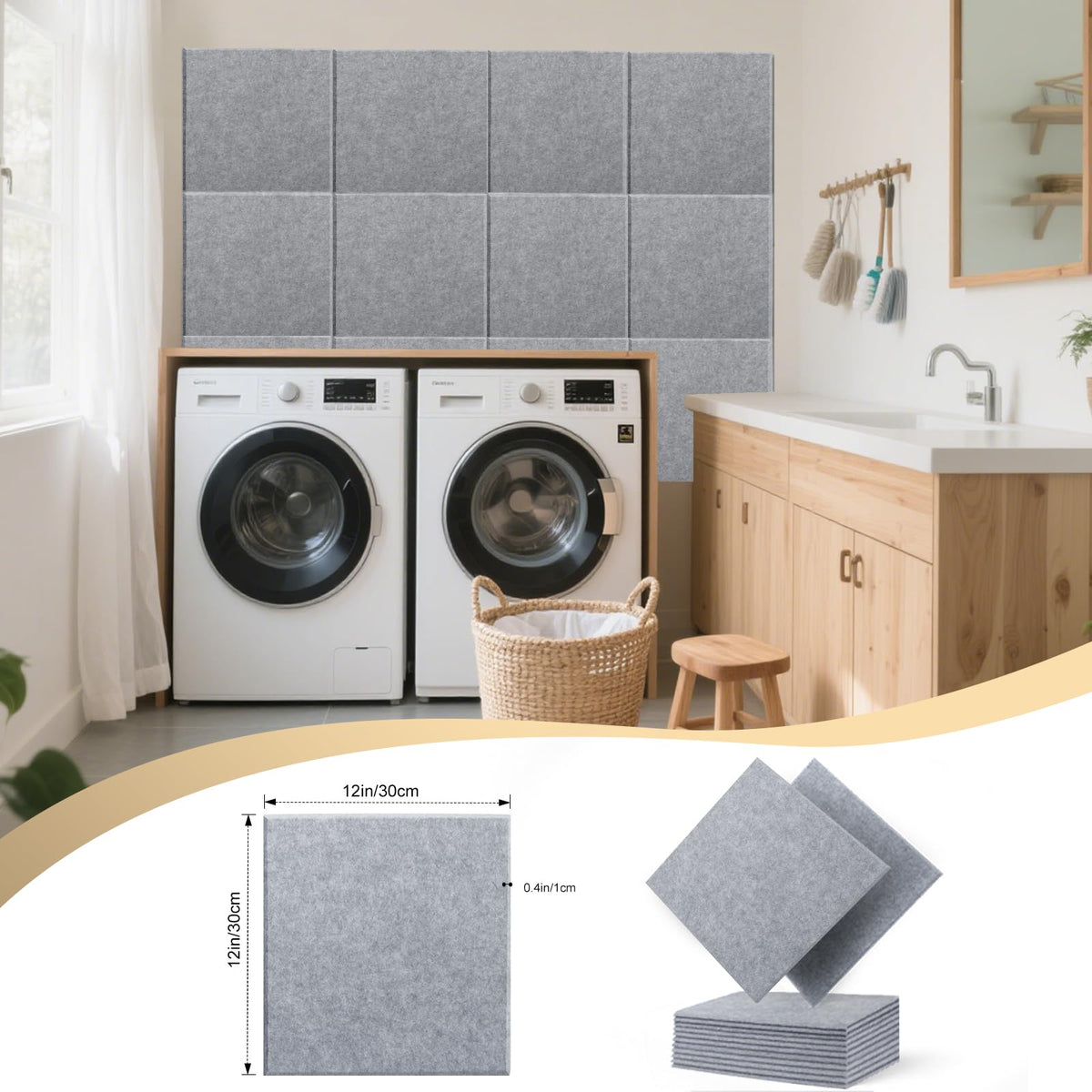 12Pack Acoustic wall Panels Panels 0.4" x 12" x 12" Soundproof Wall Panels Noise High Density Sound Dampening Panels Panels for Home Office Recoding Studio with self Adhesive Acoustic Panels.