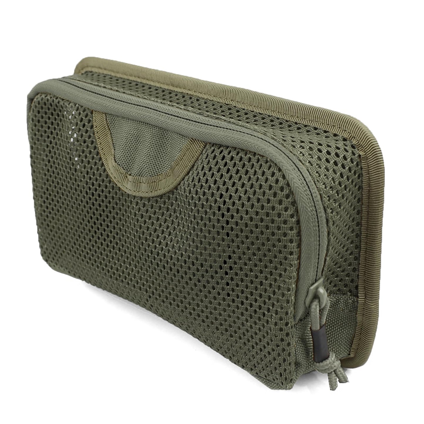 LIVANS Tactical Mesh Zipper Pouch, Modular Insert Panel Organizer EDC Utility Storage Pocket with Hook-N-Loop Fasteners for Backpack Bag Accessories