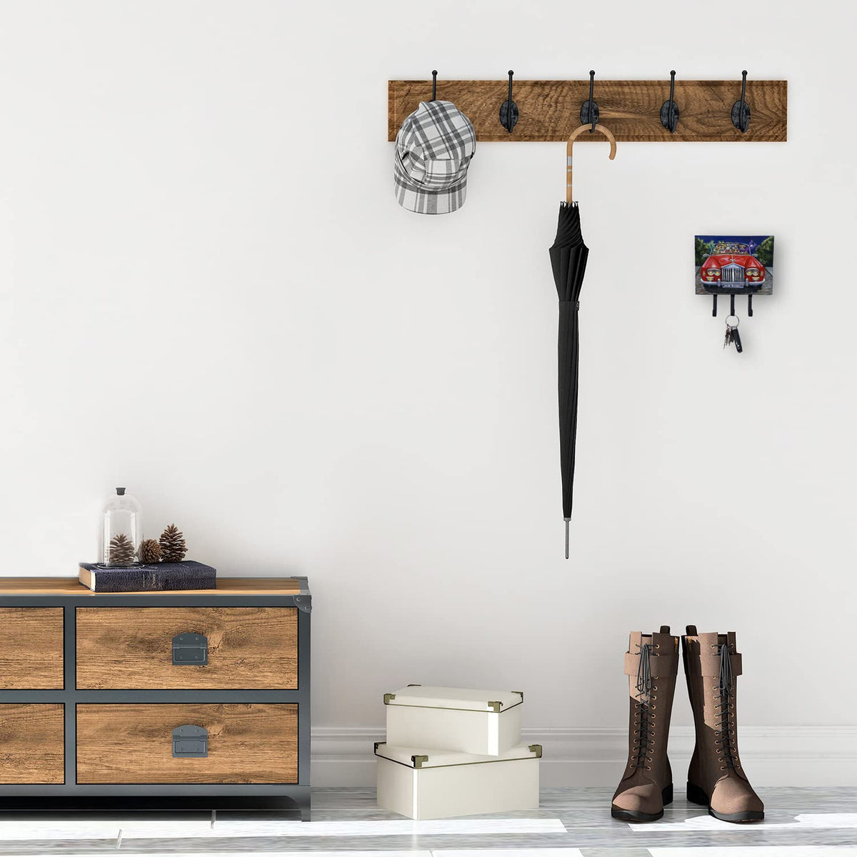 Caroline's Treasures PPP3262TH68 Jack Russell Evening Cruise Leash or Key Holder, Wall Hooks, Key Hooks Holder, Coat Rack Wall Mount, Coat Hooks, Hooks for Hanging Keys, Towels, Aprons, Leashes,