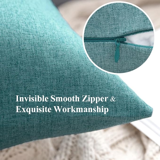 MIULEE Pack of 2 Decorative Outdoor Solid Waterproof Throw Pillow Covers Euro