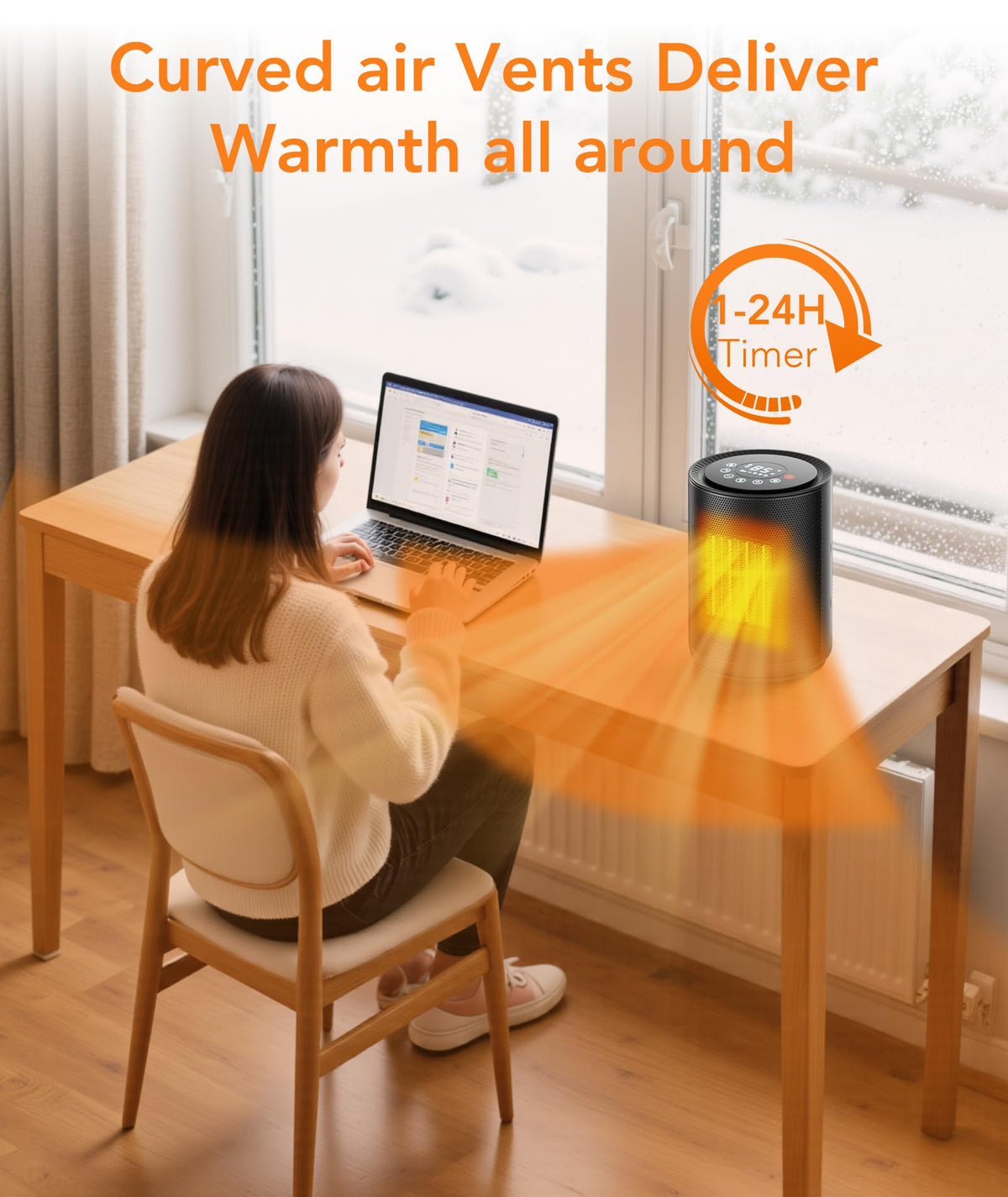 ZAFRO Space Heater for Indoor Use, Portable Electric Heaters with Digital Display and Remote, 2025 Upgraded, 24H Timer, 5 Mode, Thermostat, 1500W PTC Ceramic Fast Heat Safety for Home Office Bedroom
