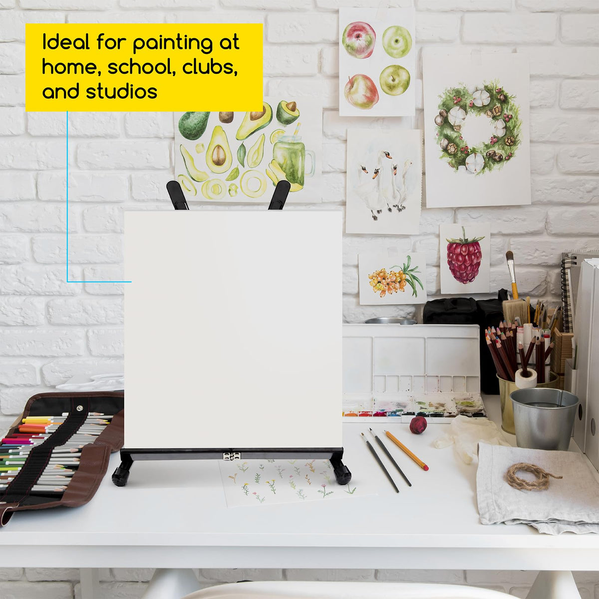 MEEDEN 4pcs Tabletop Easels, Metal Stand for Painting & Display, Aluminum Desktop Art Easel, Foldable Portable Tripod Stand for Canvas, Paintings, Photos, Books, Signs