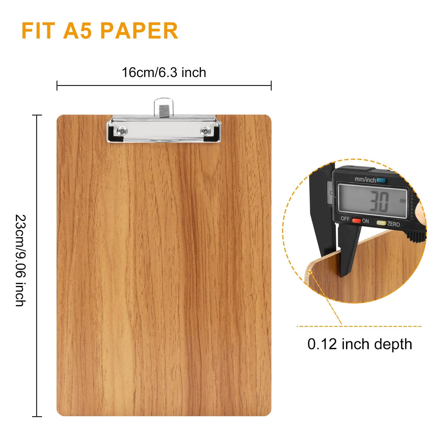 URbantin A5 Wooden Clipboard,10 Pack Wood Clipboard Holders with Pen Holder and Hanging Hole,Clipboards Clip Board