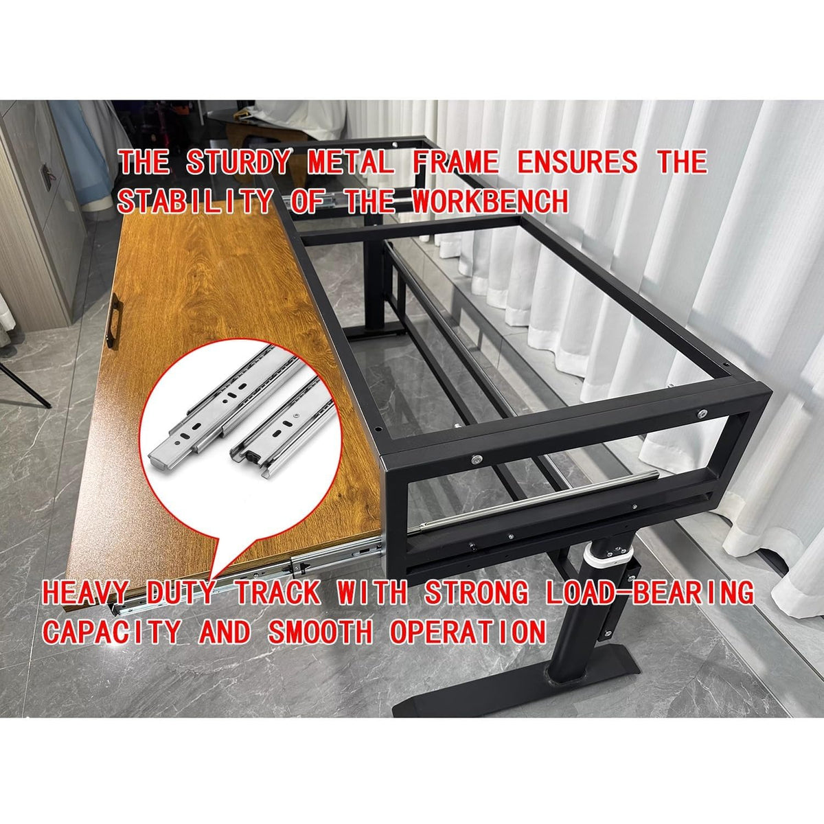 Music Studio Desk Workstation with Keyboard Tray, Office Computer Table with Organized Wiring/Keyboard Shelf Workbench Electronic Piano Midi Production Recording Studio