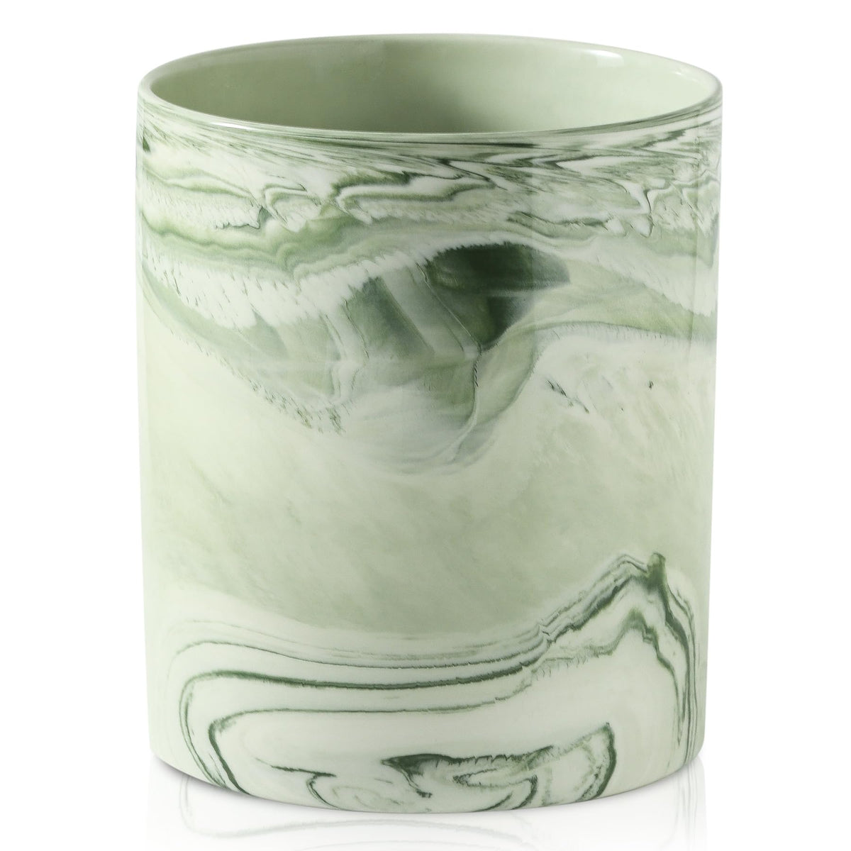 Howise 7.2 inch Large Utensil Holder for Kitchen Counter, Marble Utensil Crock Spatula Holder for Countertop Cooking Tools Storage Caddy Farmhouse Kitchen Decor (Marble-Green)