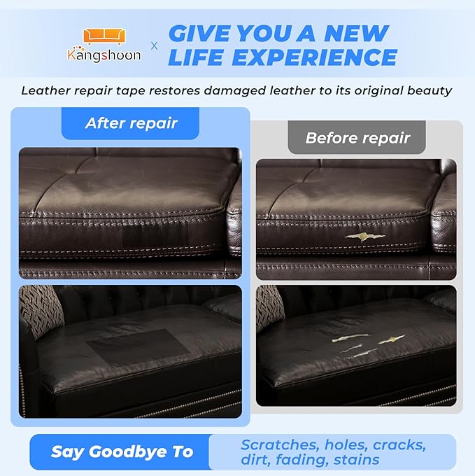 Leather Repair Patches, 17X79 Inch Self-Adhesive Leather Repair Tape, Stretch