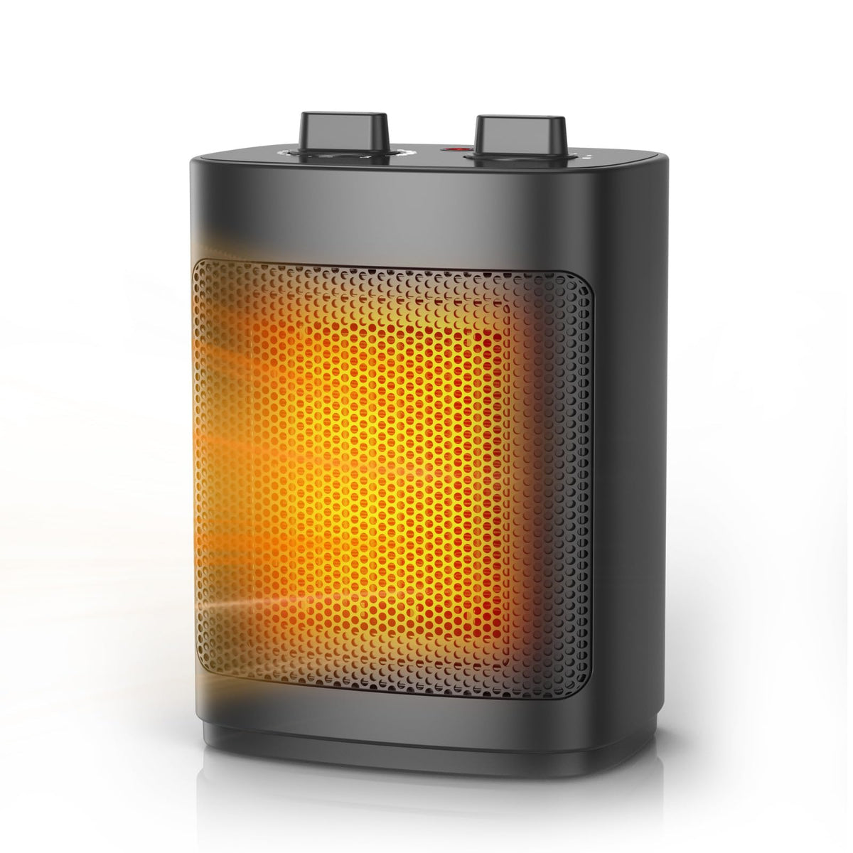 Small Space Heater for Indoor Use 1500W Portable Heater with Wild Range Temperature Adjustment Overheat & Tip Over Protection Electric Heater for Bathroom Black